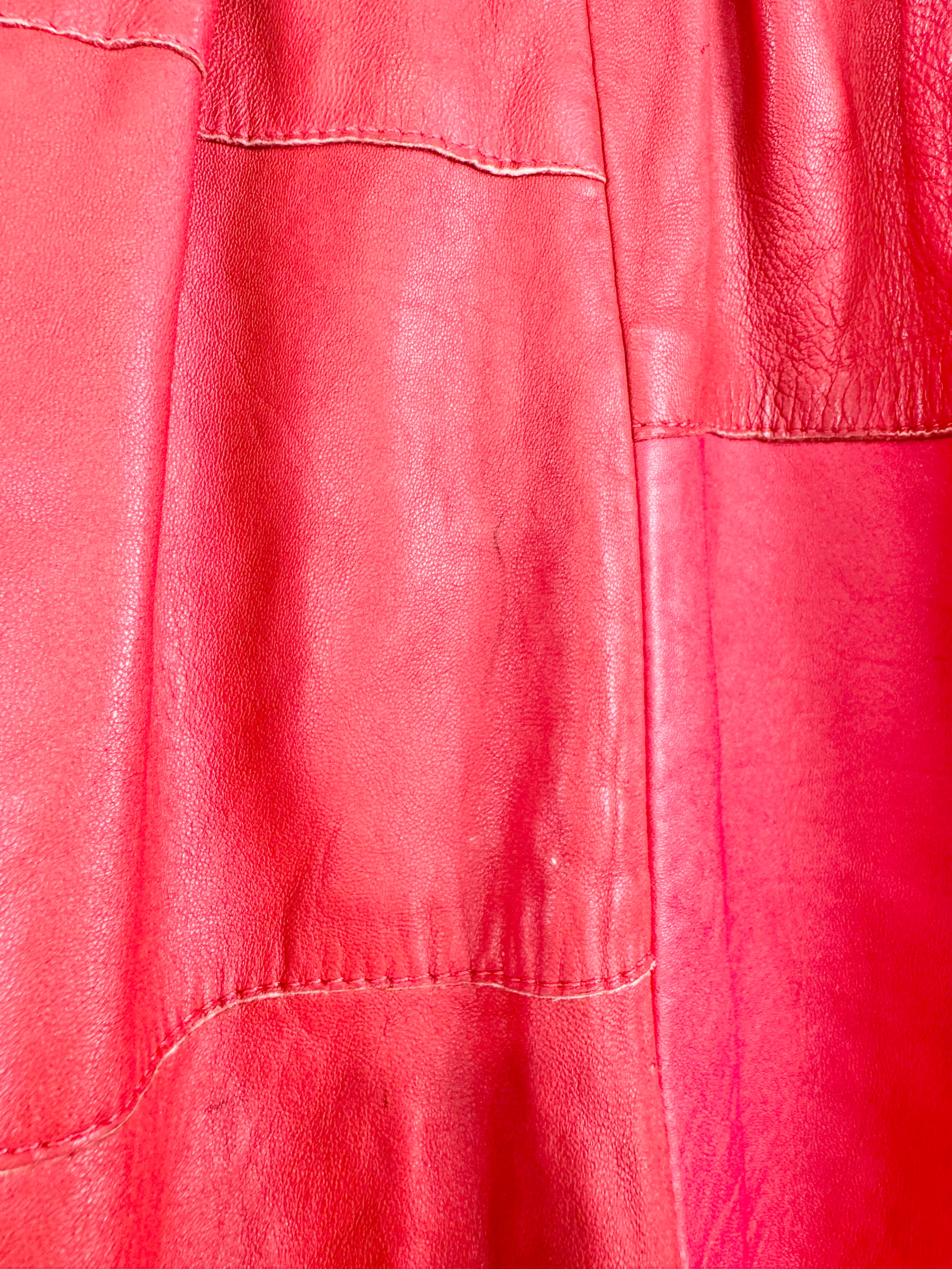 MFW Vintage Red Leather Skirt - AU8/10