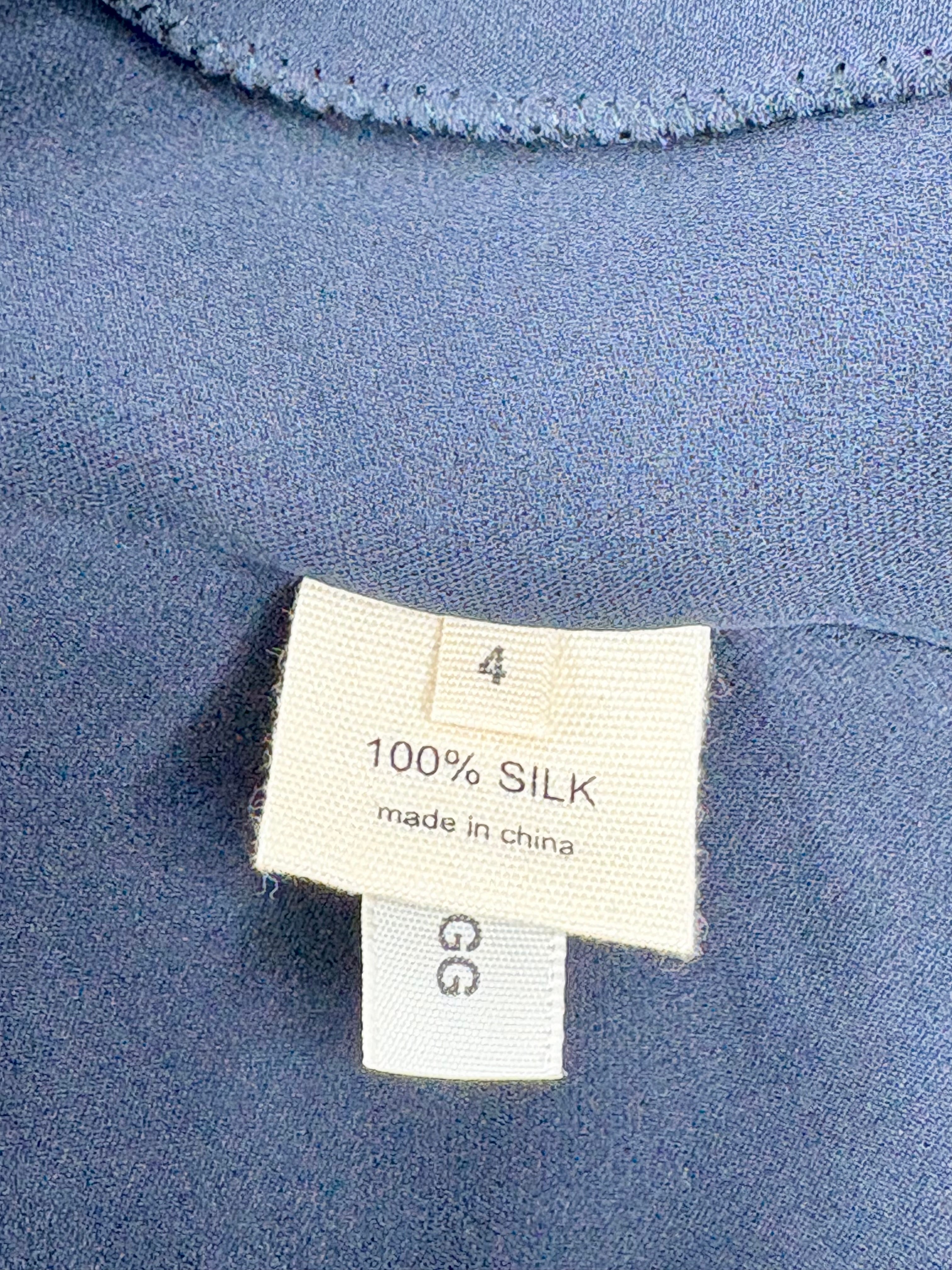 L'Agence Navy Blue & Grey Silk Shift Dress - AU8