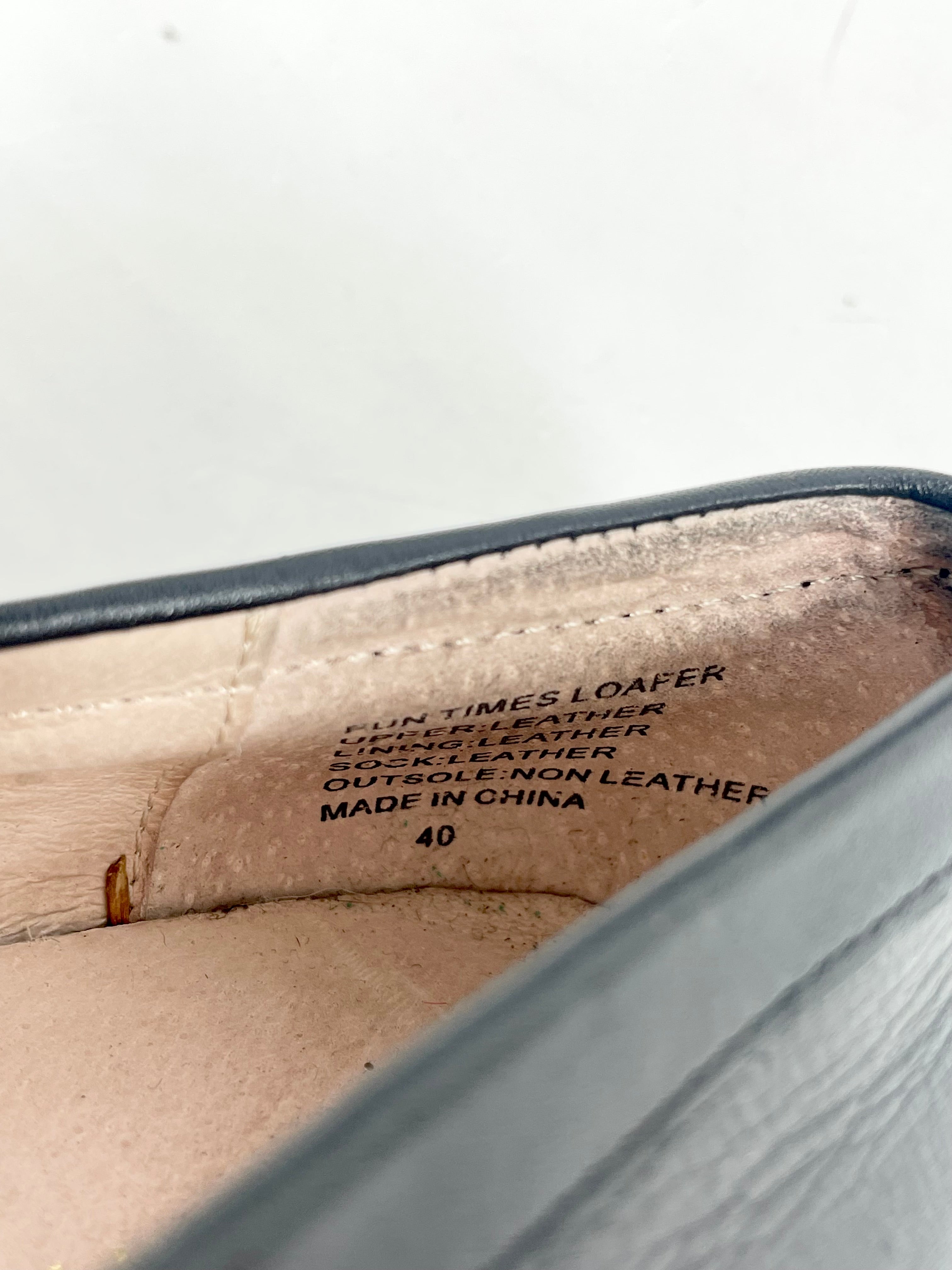 Gorman Black Glitter Leather Loafers - EU40