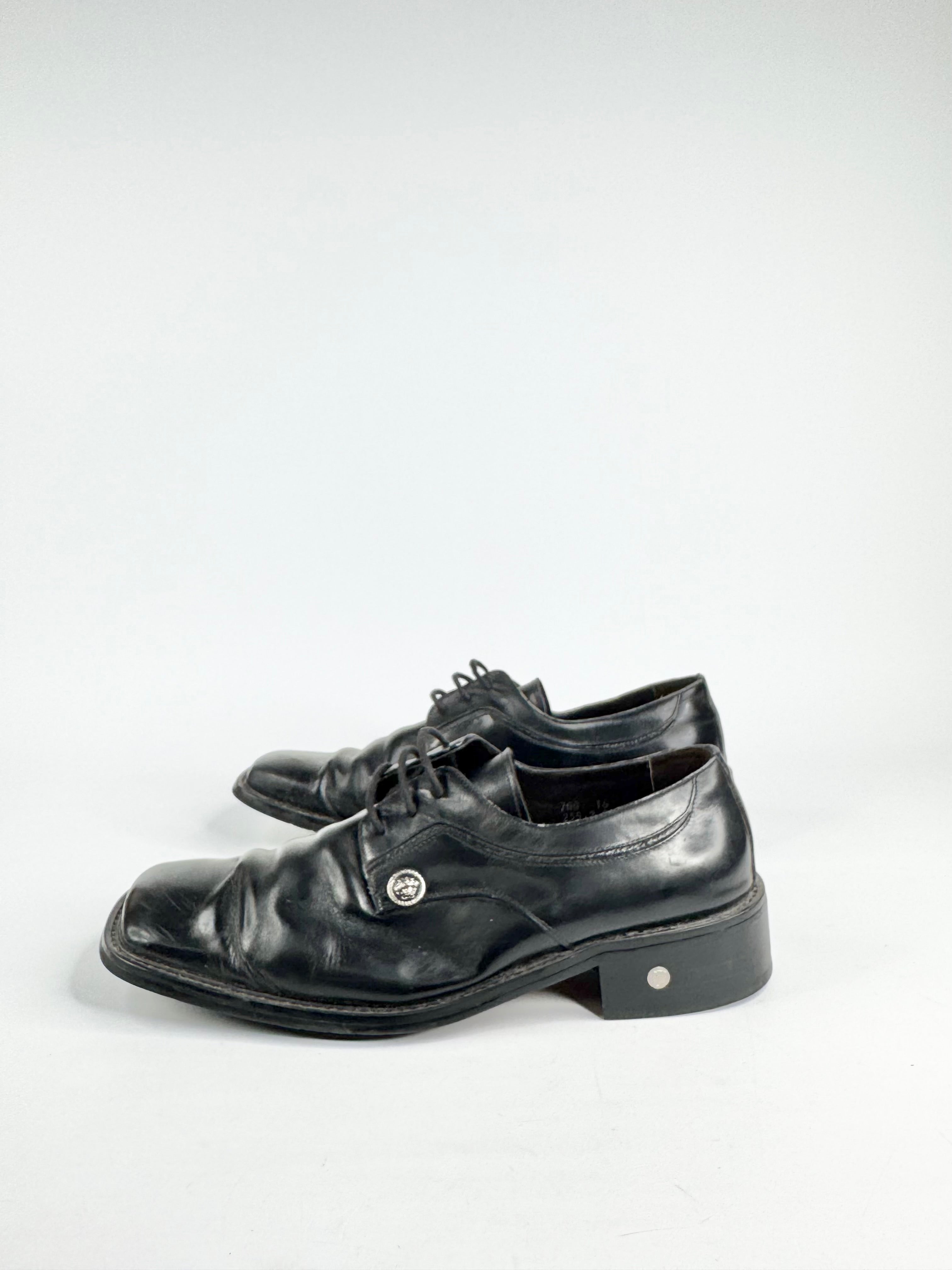 Vintage 'Versage' Black Lace Up Shoes - 25.5