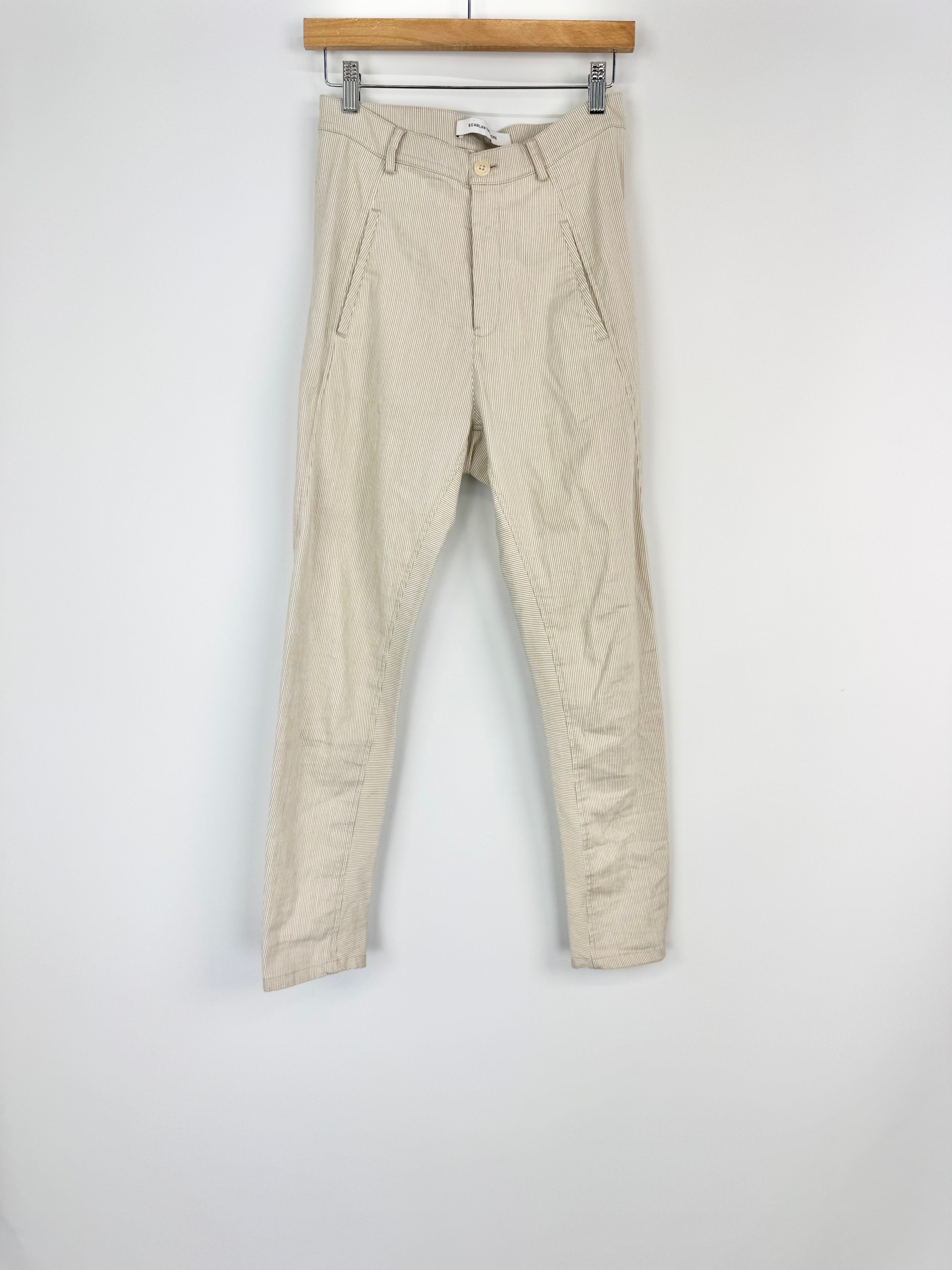 Scanlan Theodore Striped Stone/White Slacks - AU6