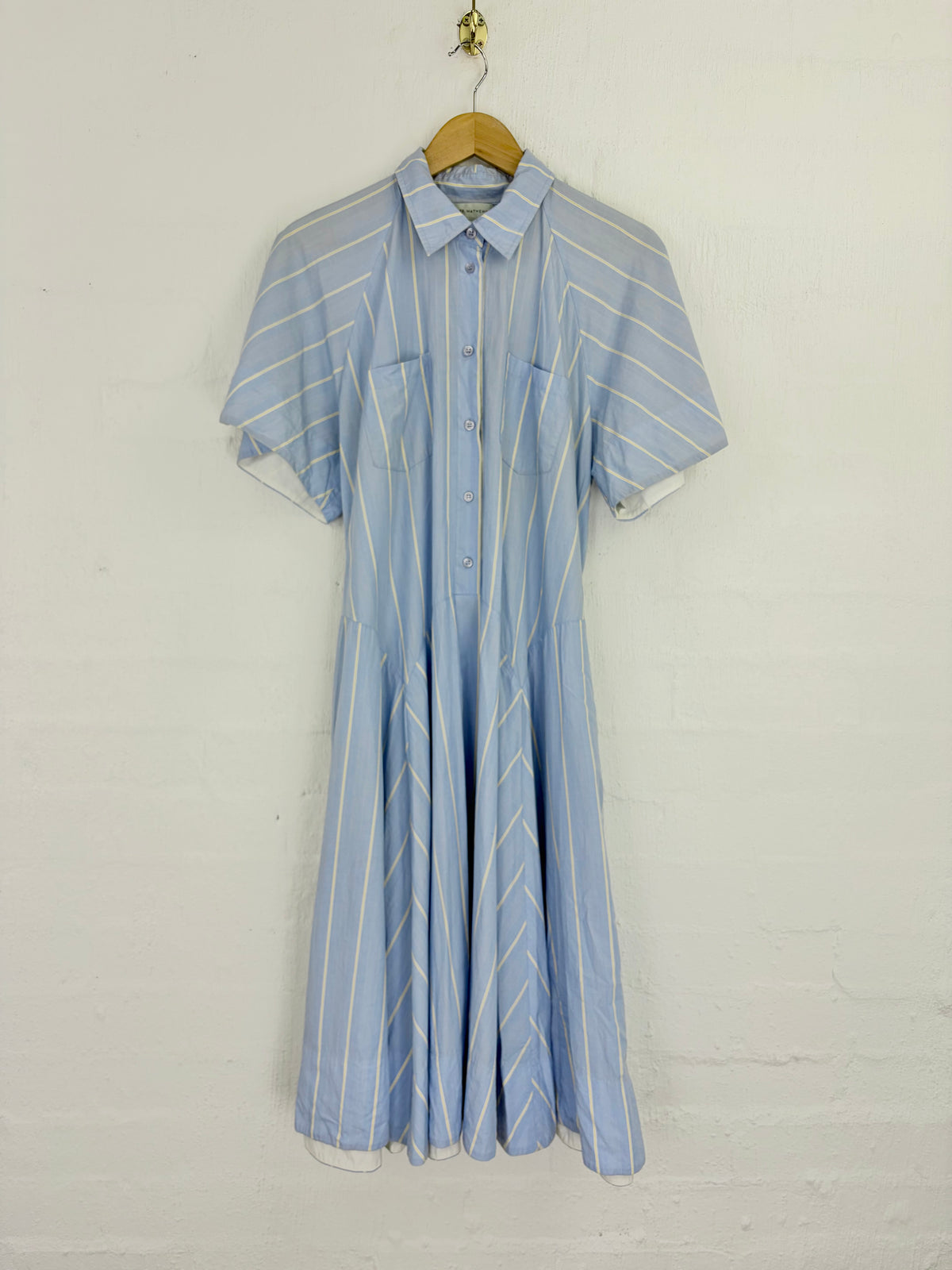Lee Mathews Resort 22 Jerry Stripe Cotton Maxi Dress - AU12