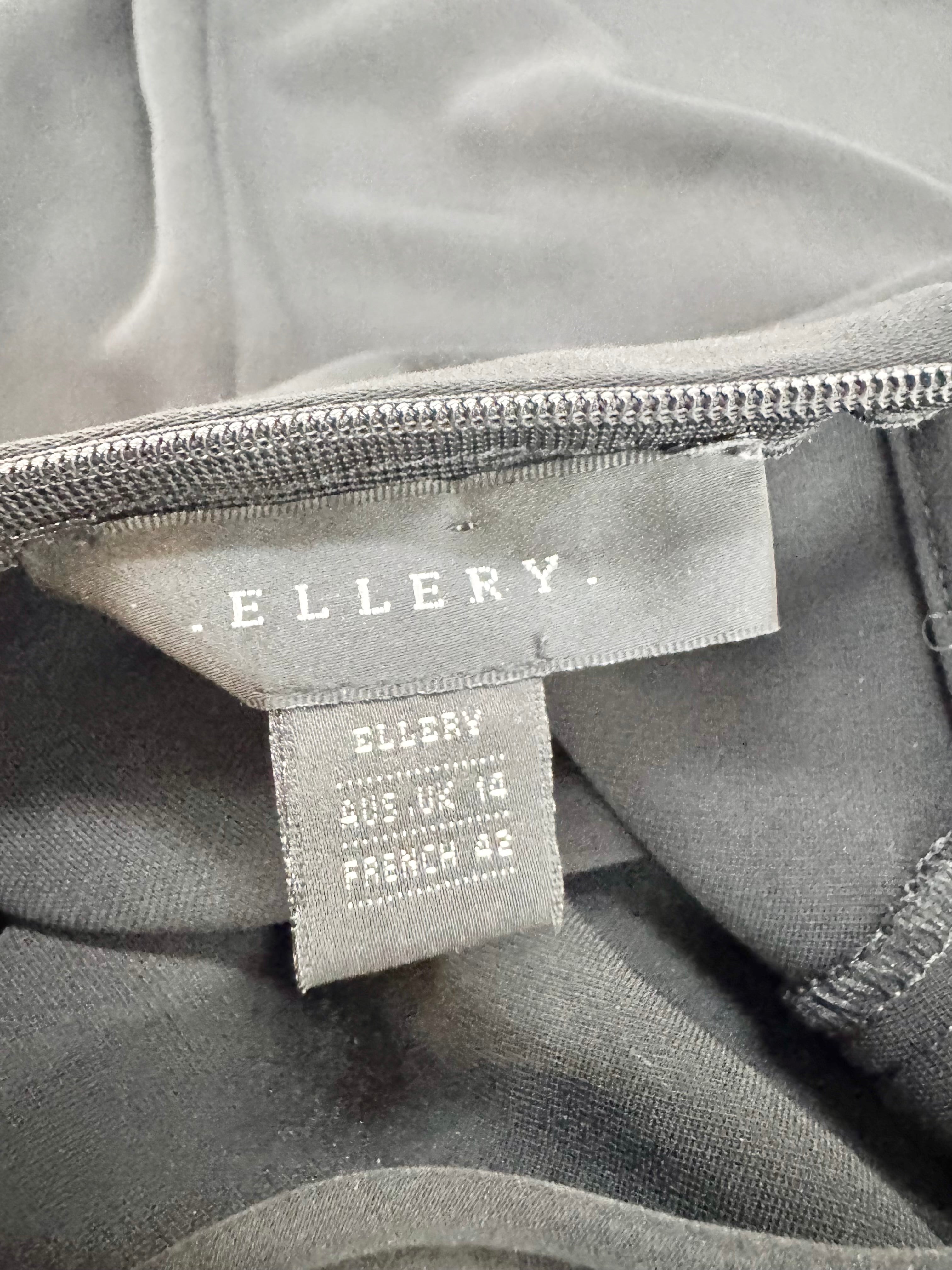 Ellery Black Lace Sleeve Boxy Fit Top - AU14