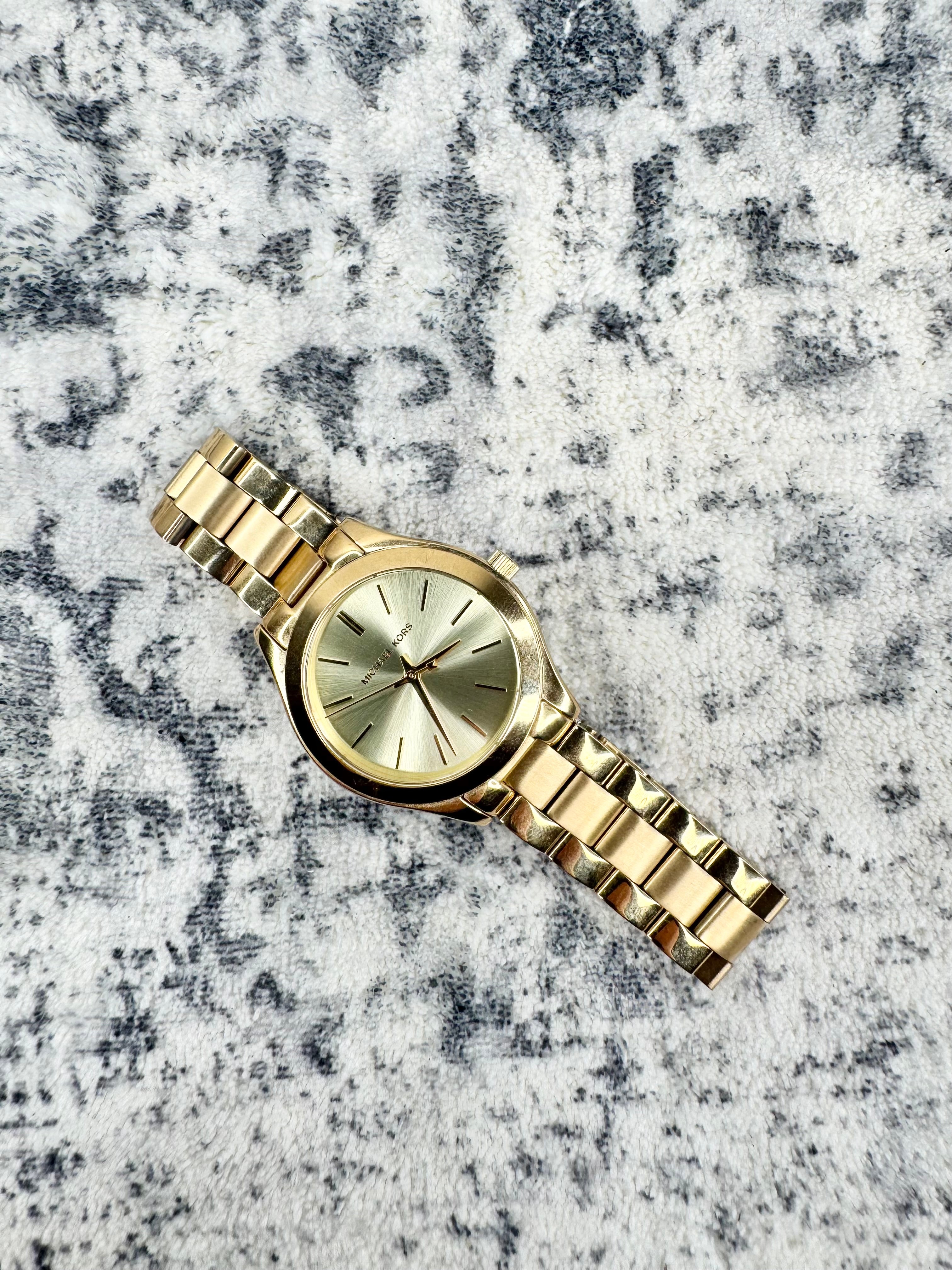 Michael Kors Mini Slim Runway Gold Tone Watch