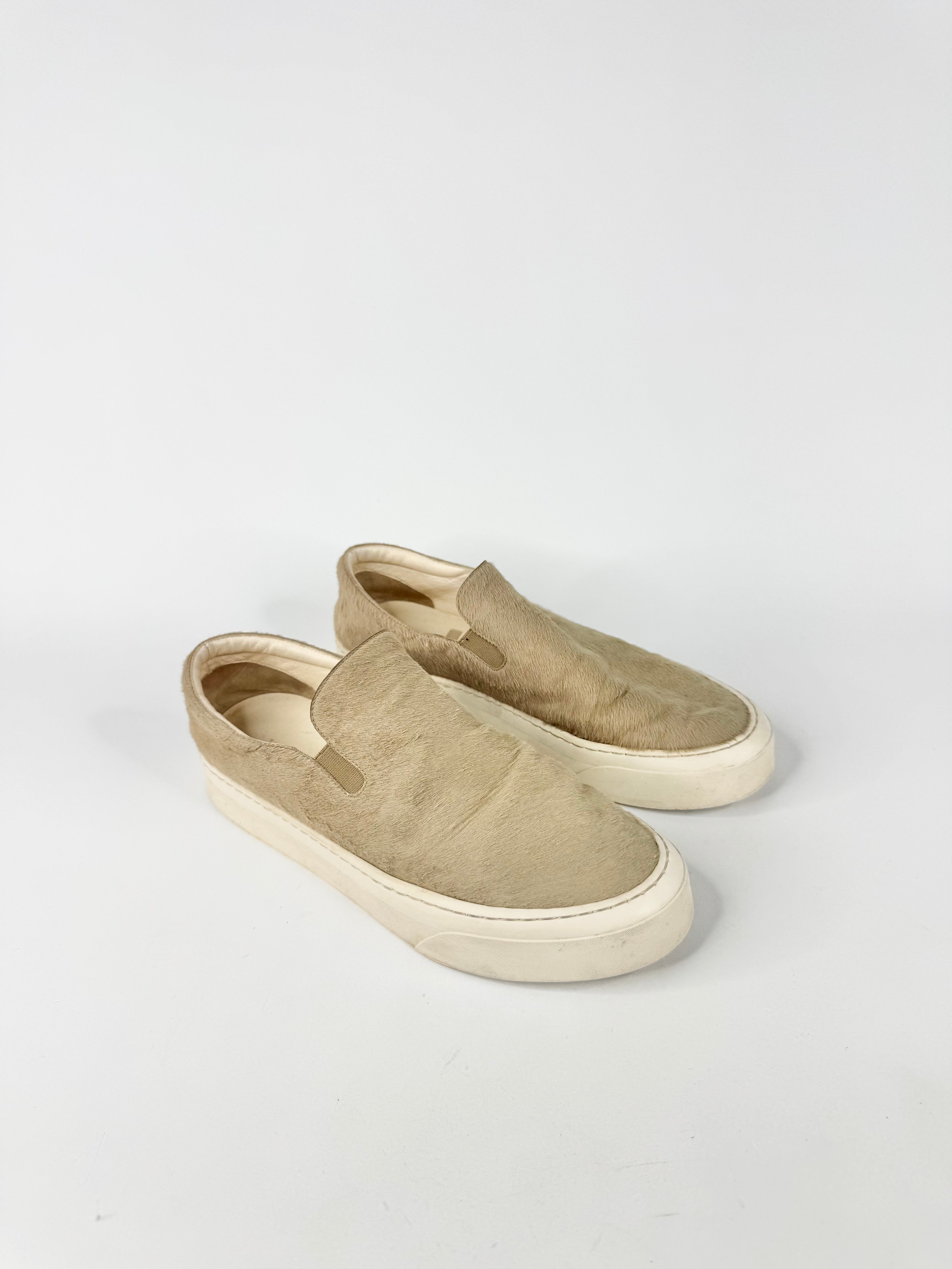 The Row Beige 'Dean' Slip On Sneakers - EU38.5