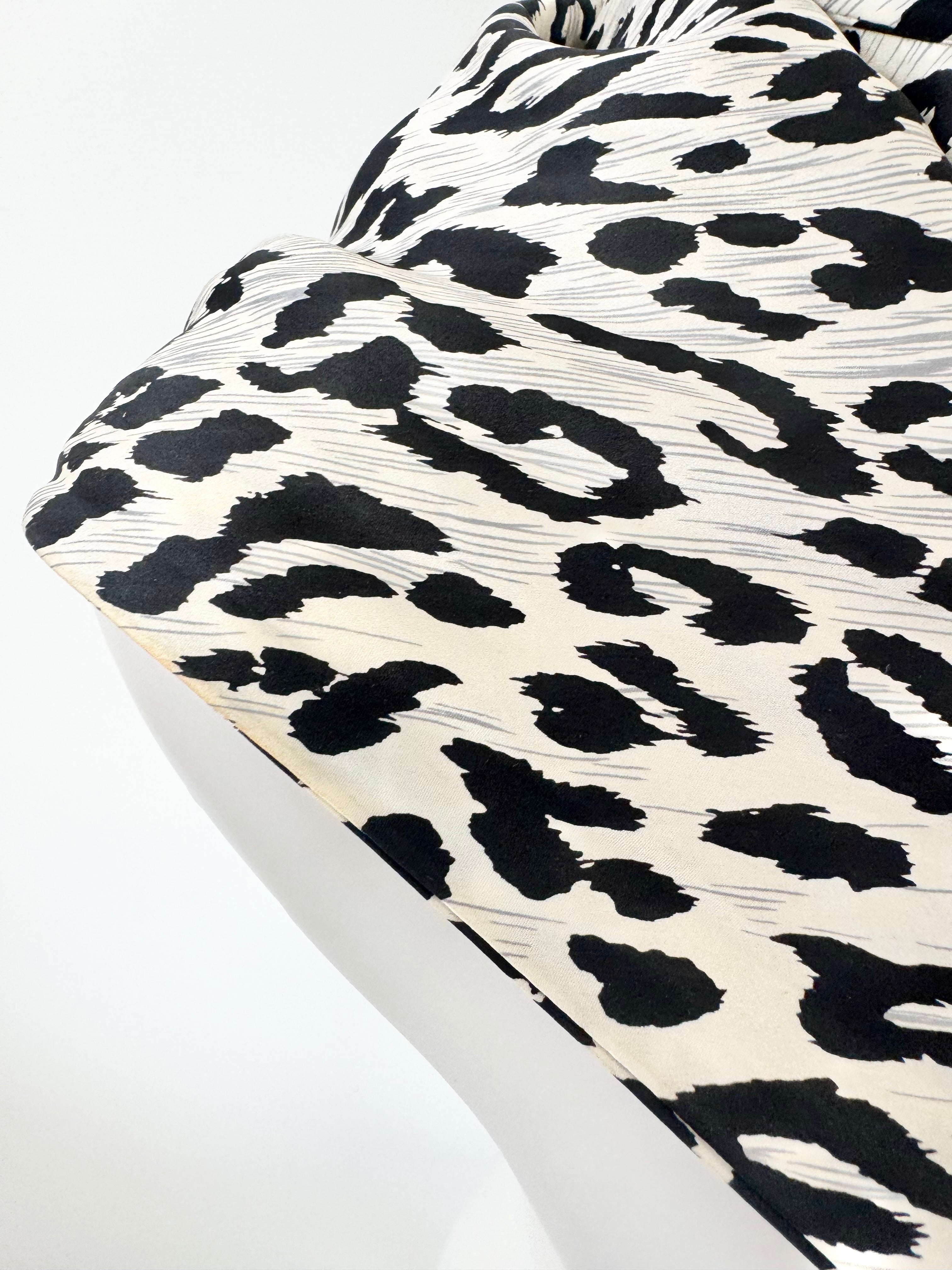 Prova Leopard Print Pattern Silk Beaded Triangle Scarf