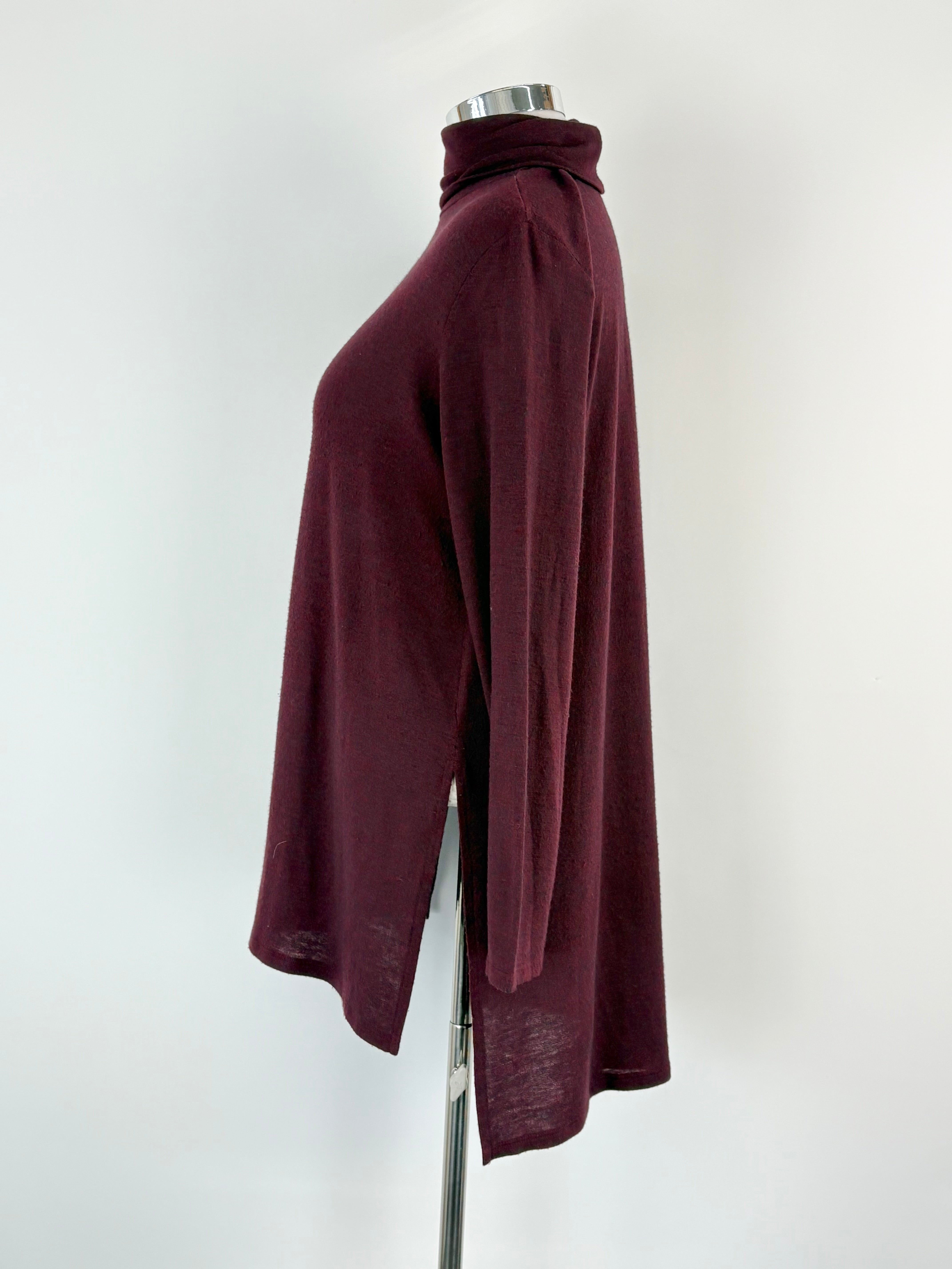 Studio.W Maroon Mock-Neck Long Sleeve Top - L