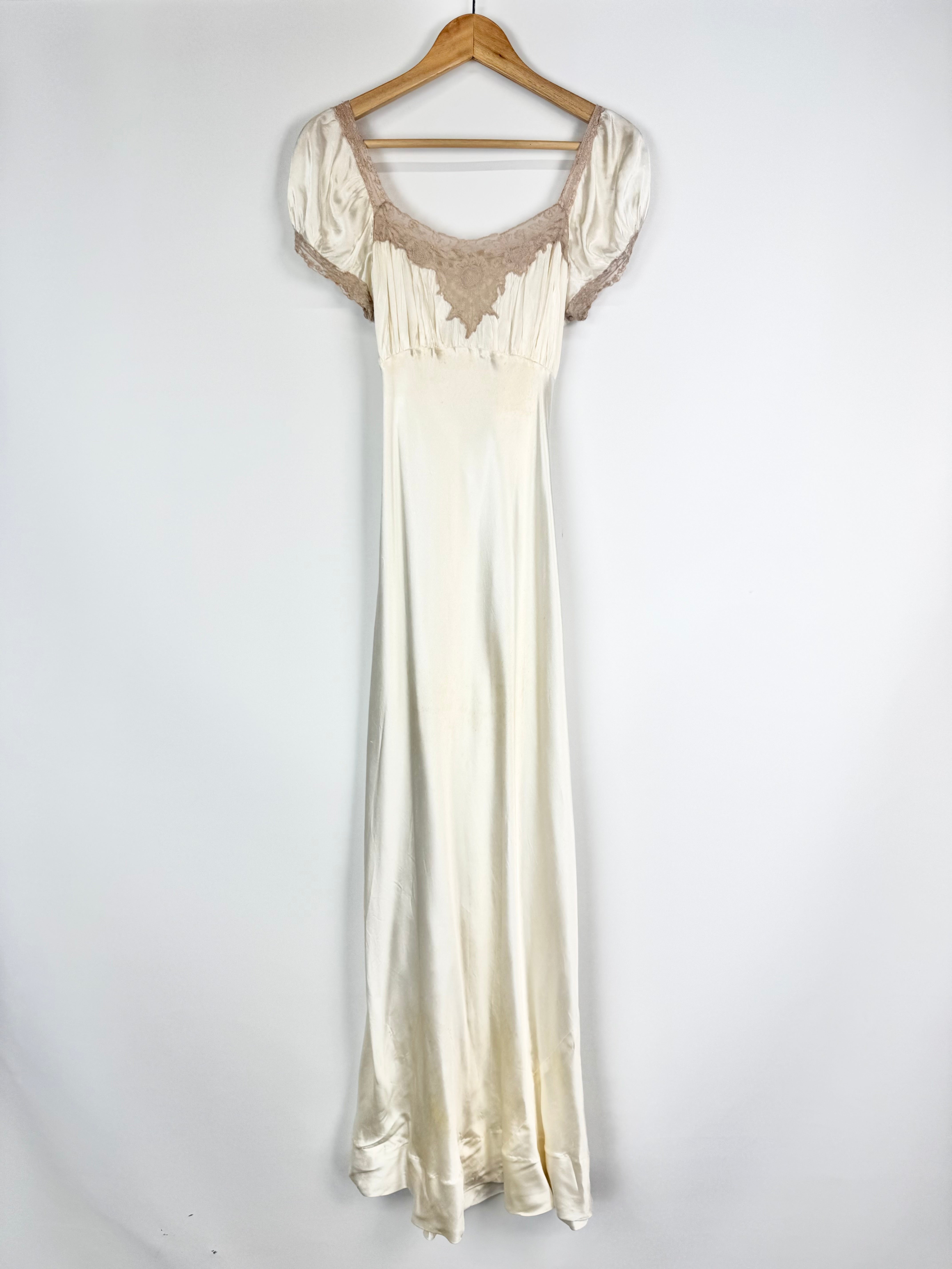 Vintage Hand-Made Old Hollywood Satin Slip Gown