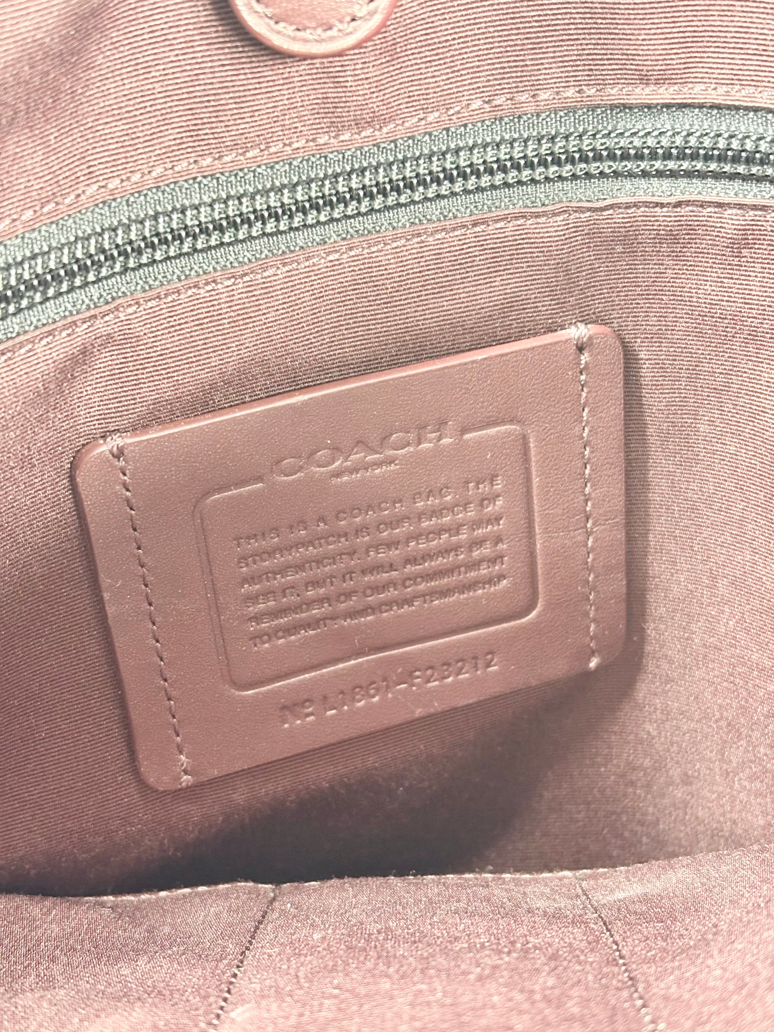 Coach Black Leather Monogrammed Briefcase