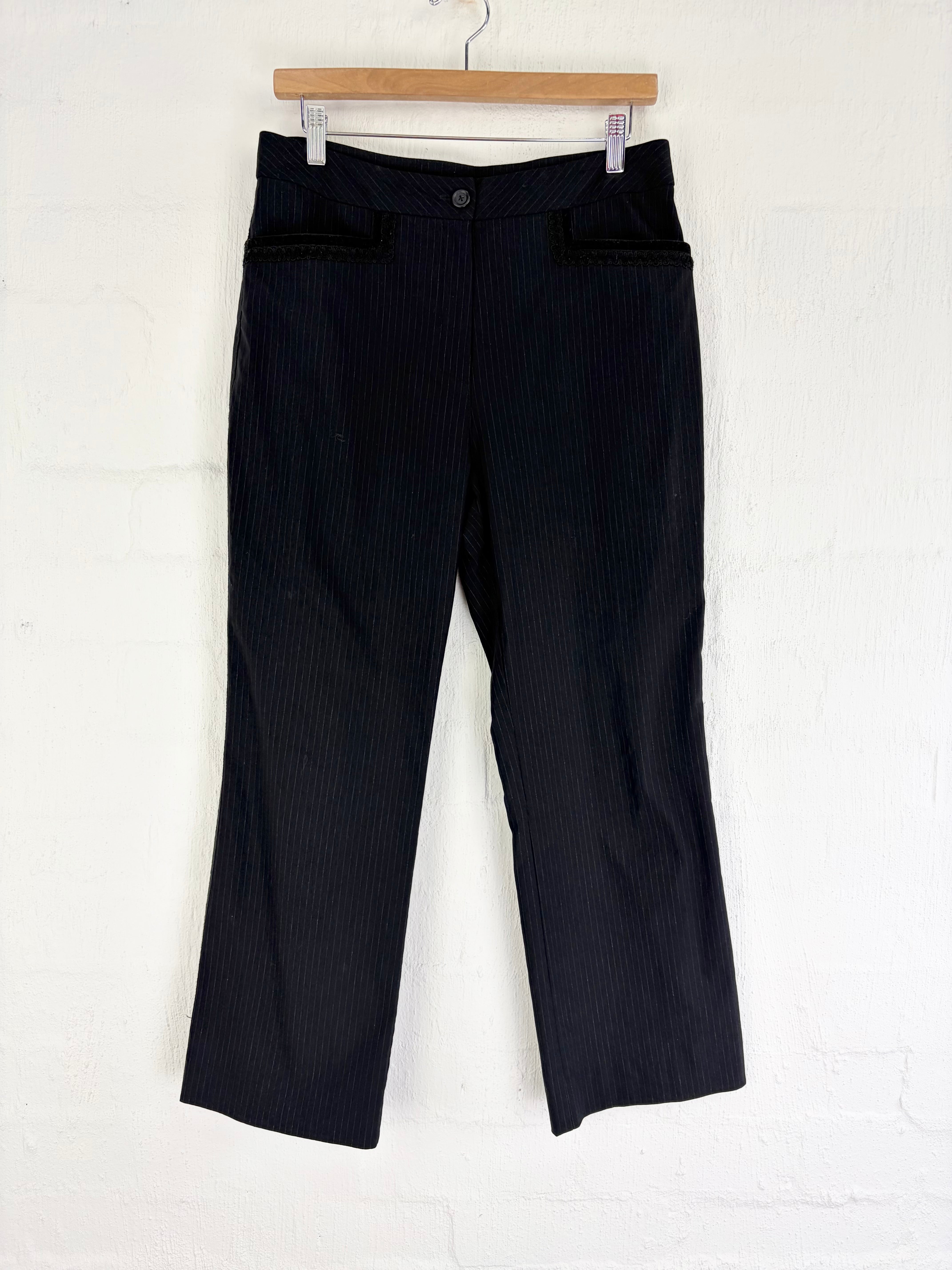 Vespucci Black Pinstriped Slacks - AU12