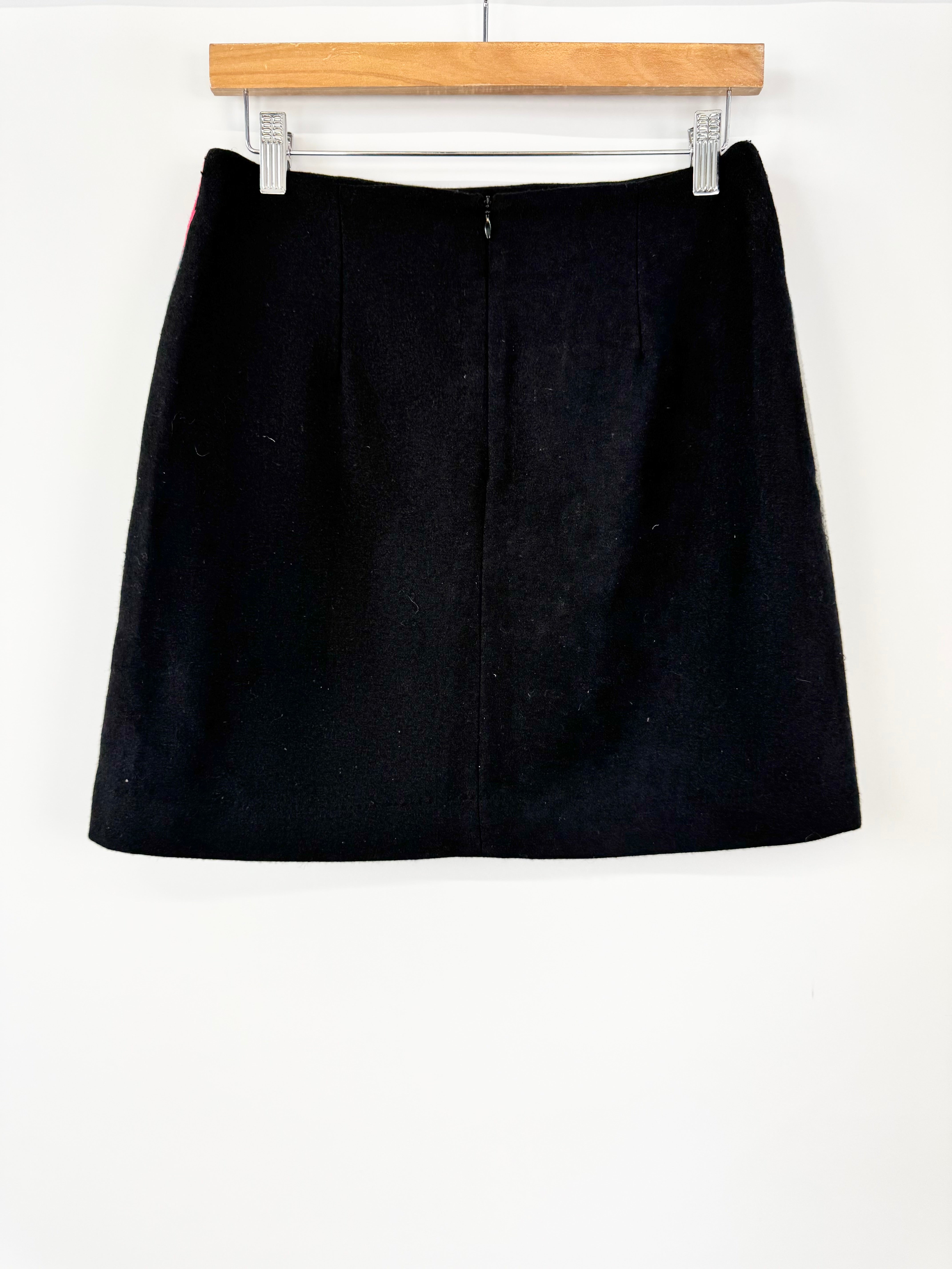 Alpha 60 Black Embroidered Drip Effect Skirt - AU8/10
