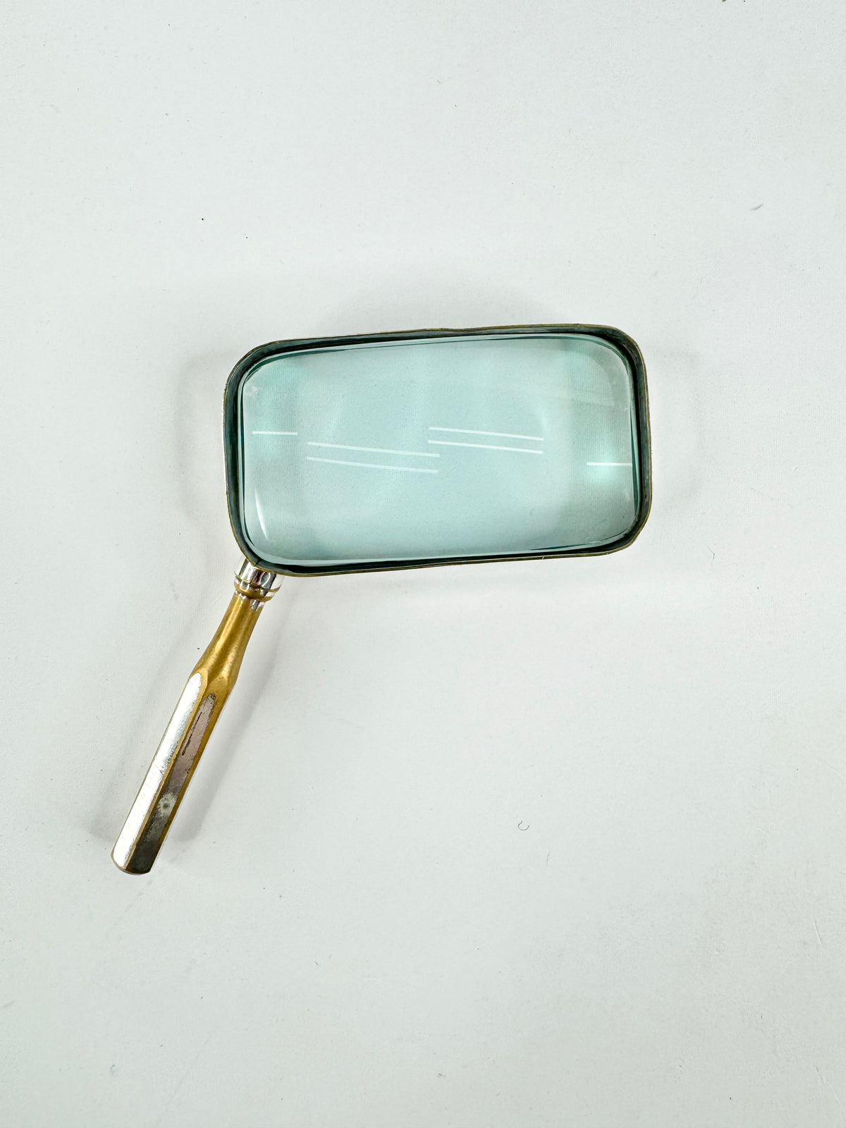 Mid Century Silver Plated Rectangular magnifying Glass