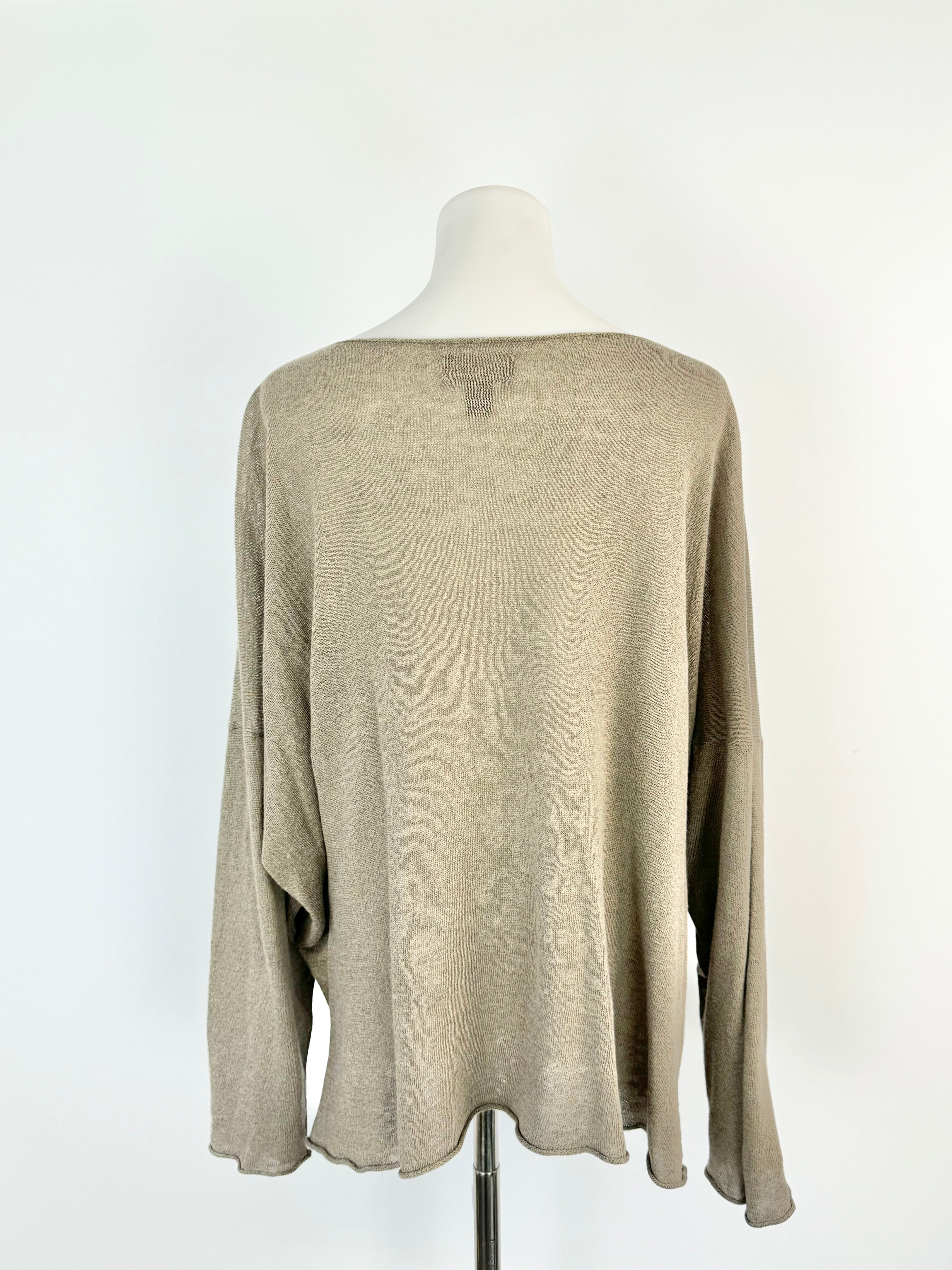 Eskander Tawny Linen & Cotton Relaxed Fit Long Top - AU10