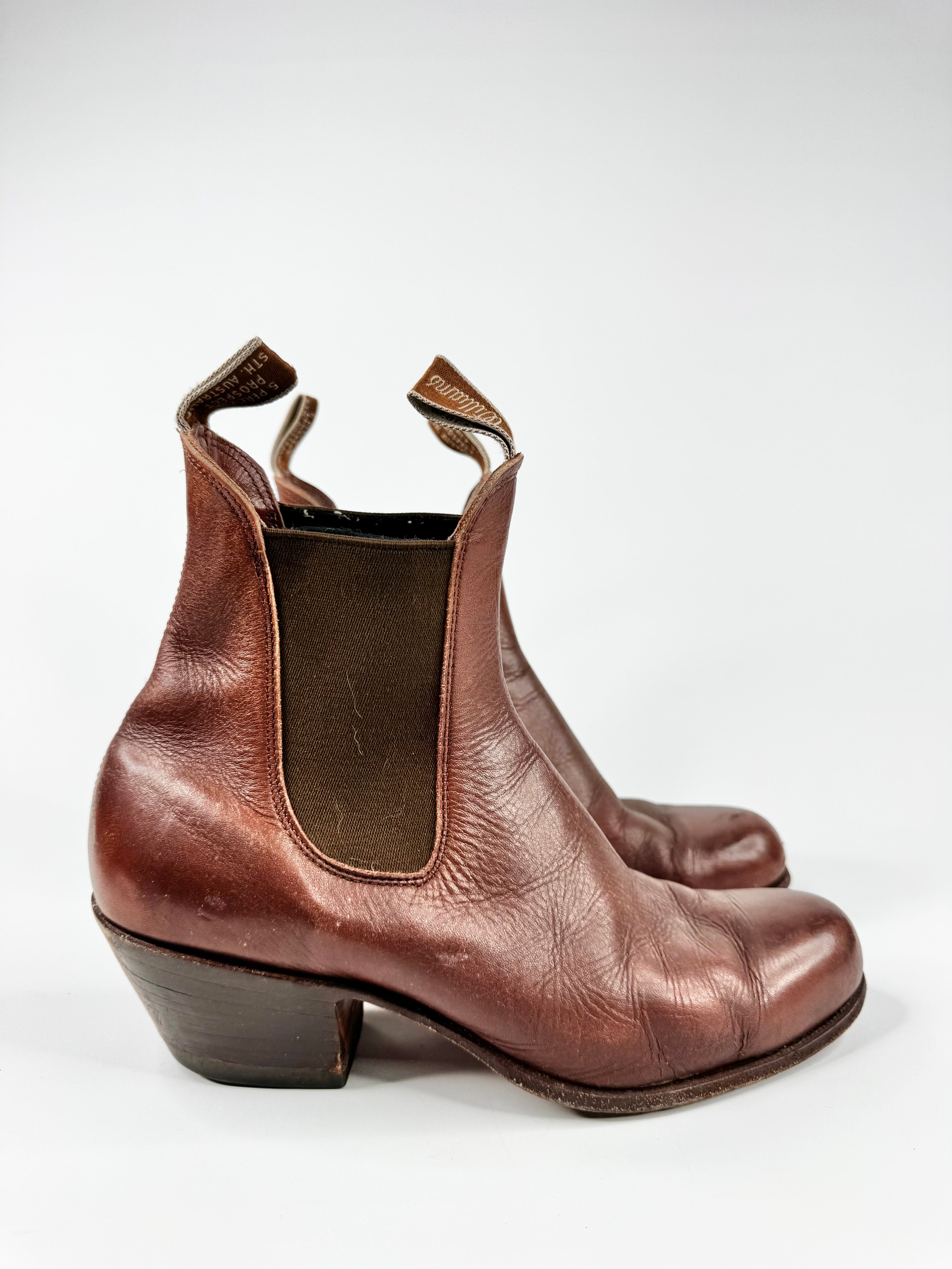 R.M. Williams Cuban Heel Chestnut Brown Boots -
