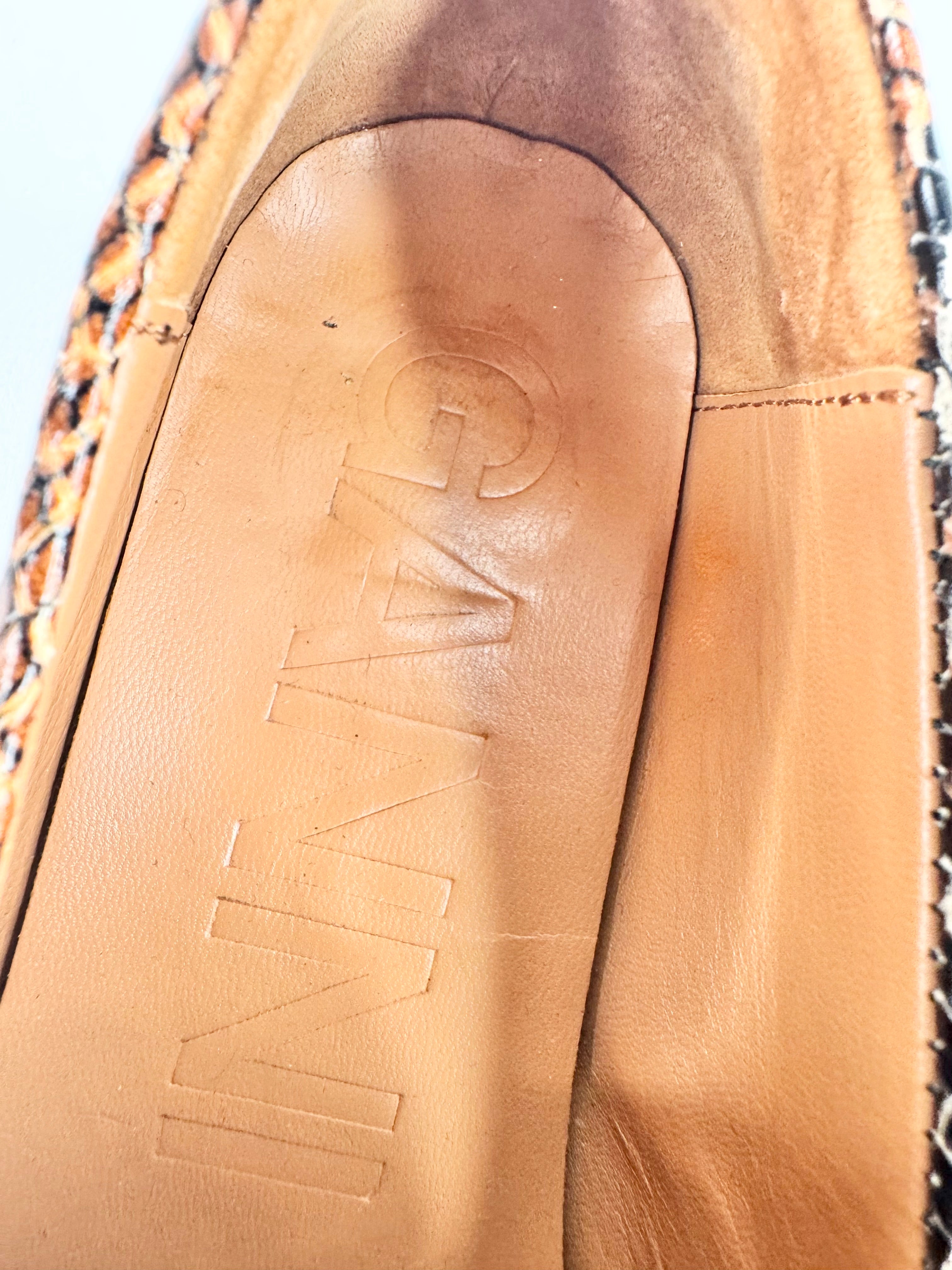 Ganni Snakeskin Embossed Loafers - EU38