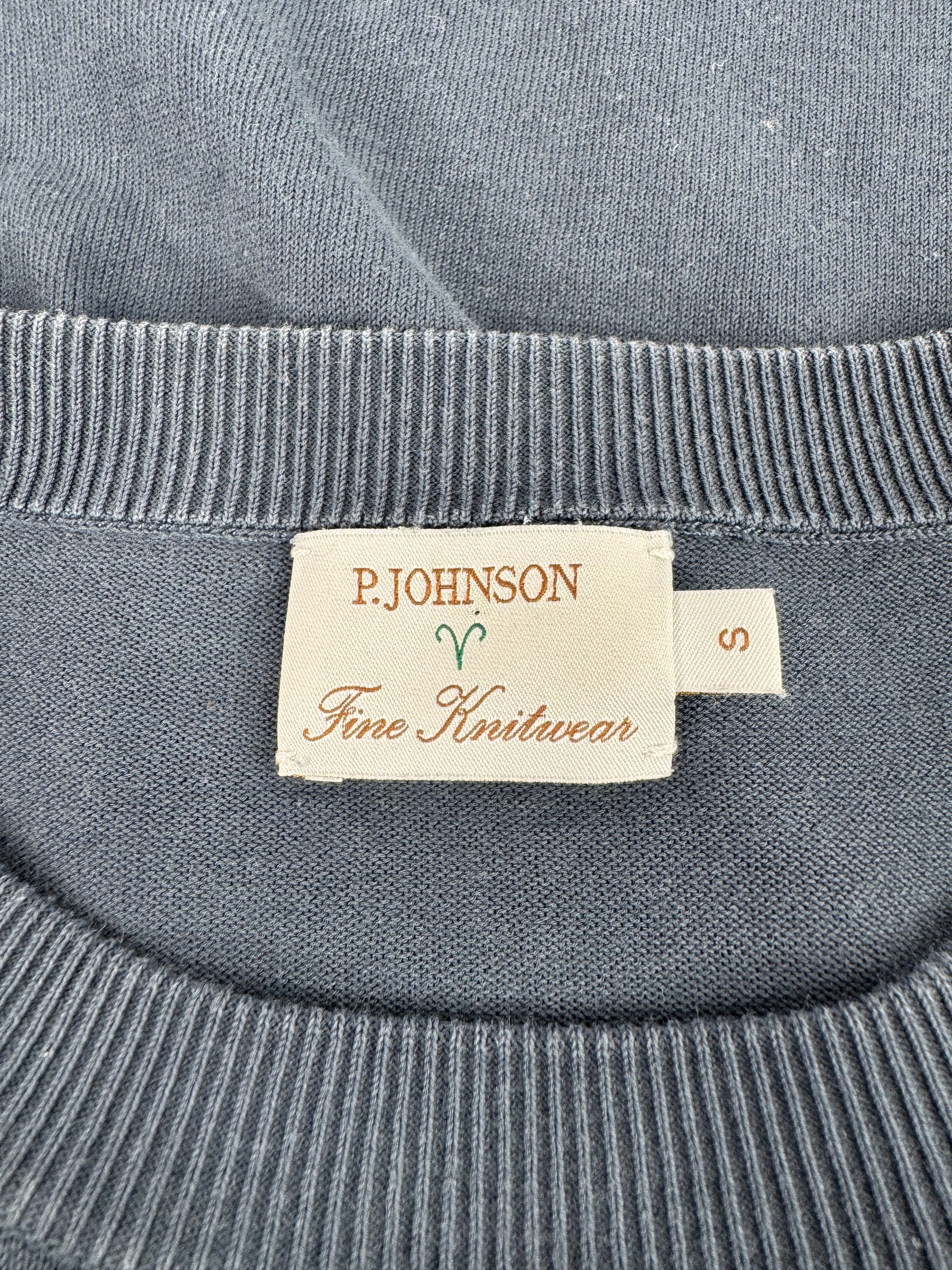P Johnson Stone Blue Cotton T-Shirt - AU8