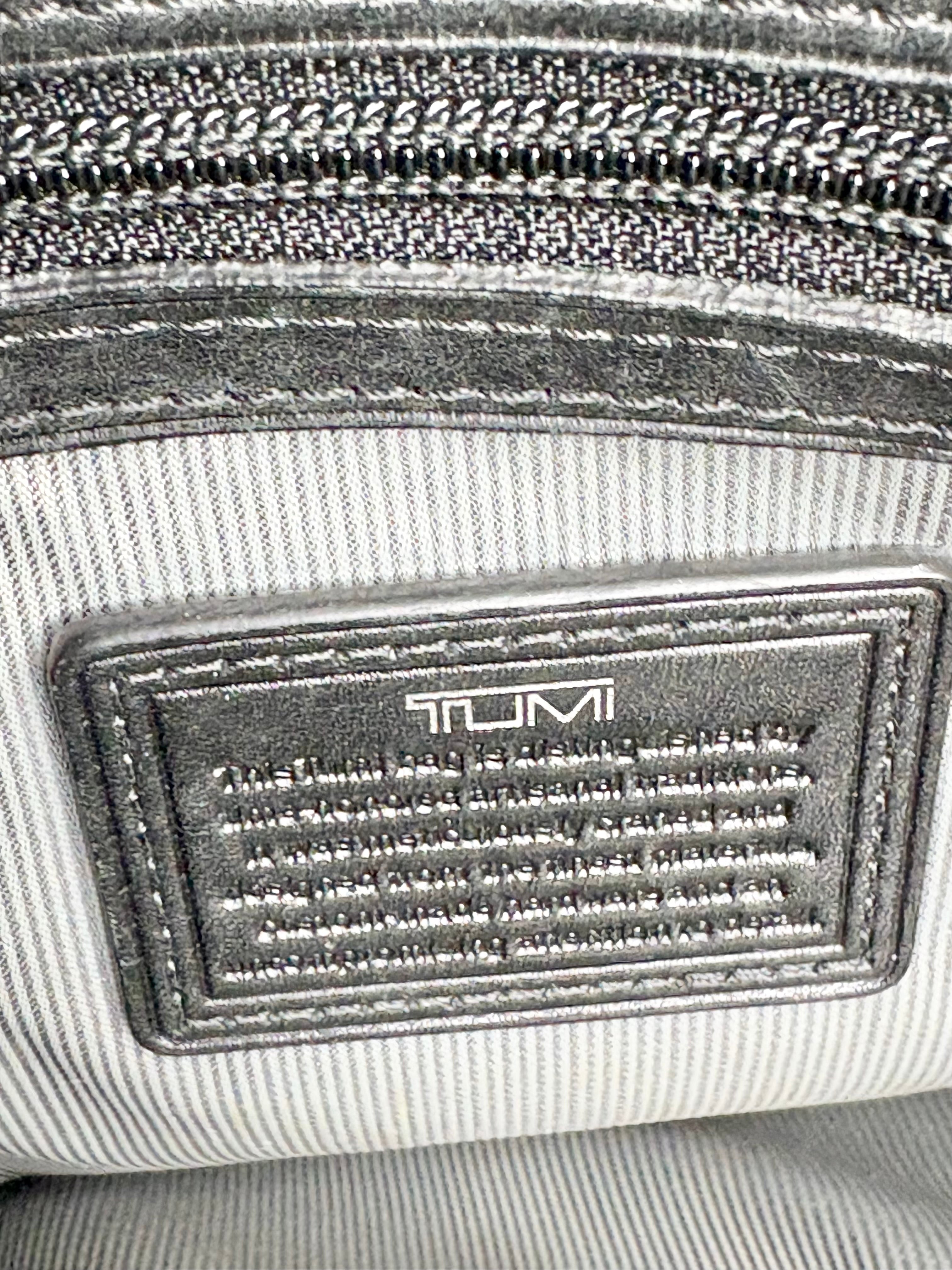 Tumi Black Leather & Mesh Combo Messenger Briefcase