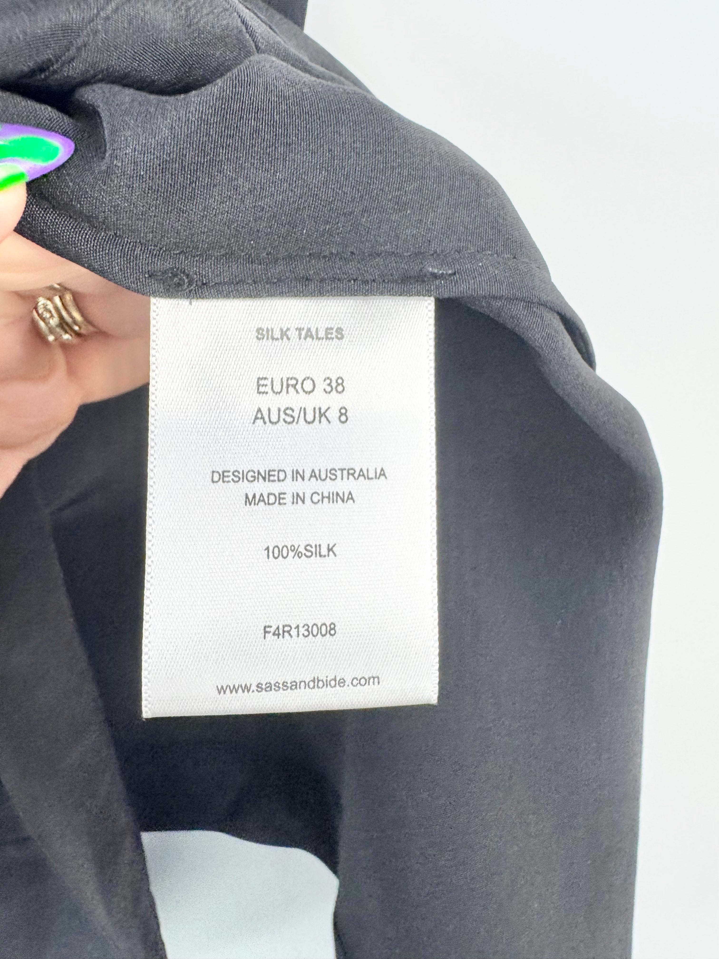 Sass & Bide Black Silk Asymmetrical 'Silk Tales' Vest - AU8