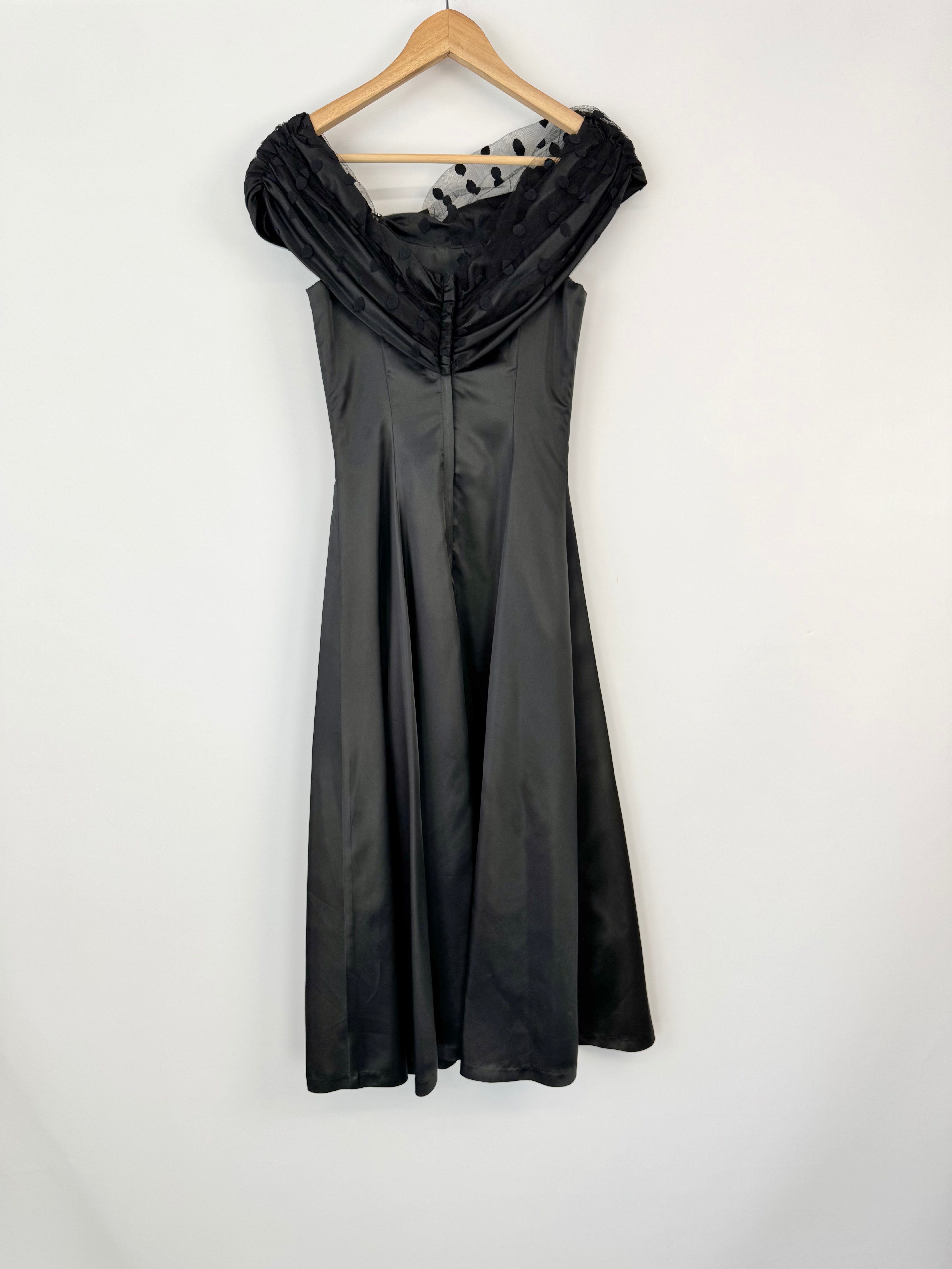 Vintage Mr K. Black Boat Neck Dress - AU10