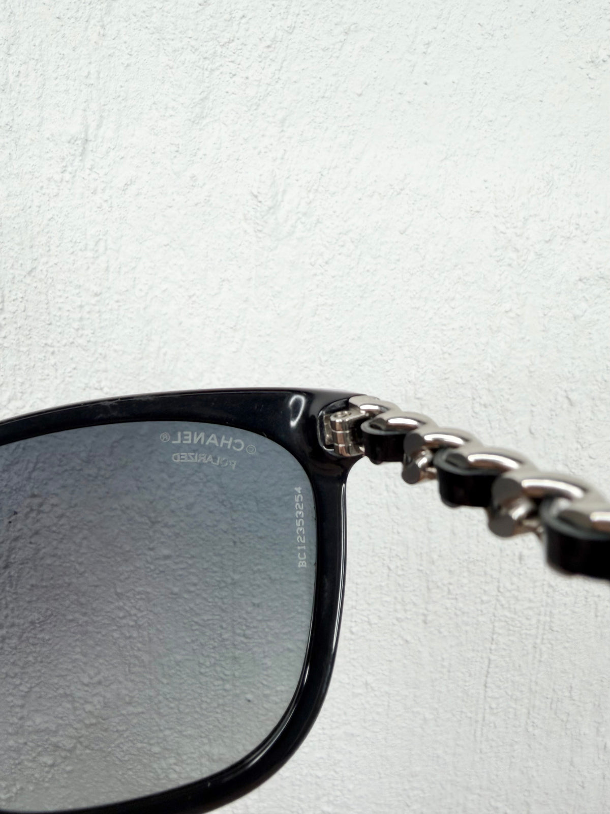 Chanel Black 5280-Polarised Chain Temple Squared Sunglasses