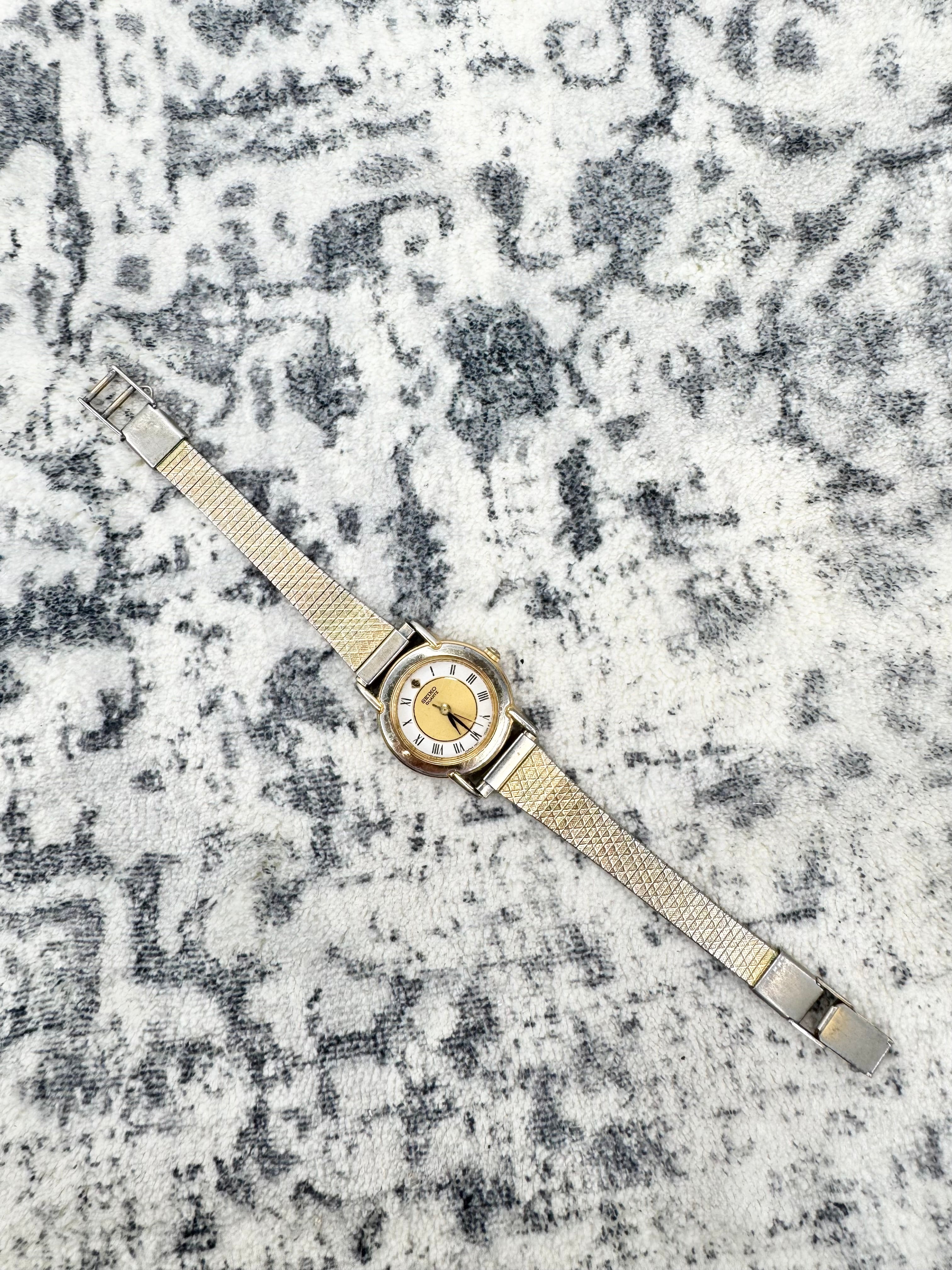 Vintage Seiko Duo Tone Roman Numeral Cocktail Watch