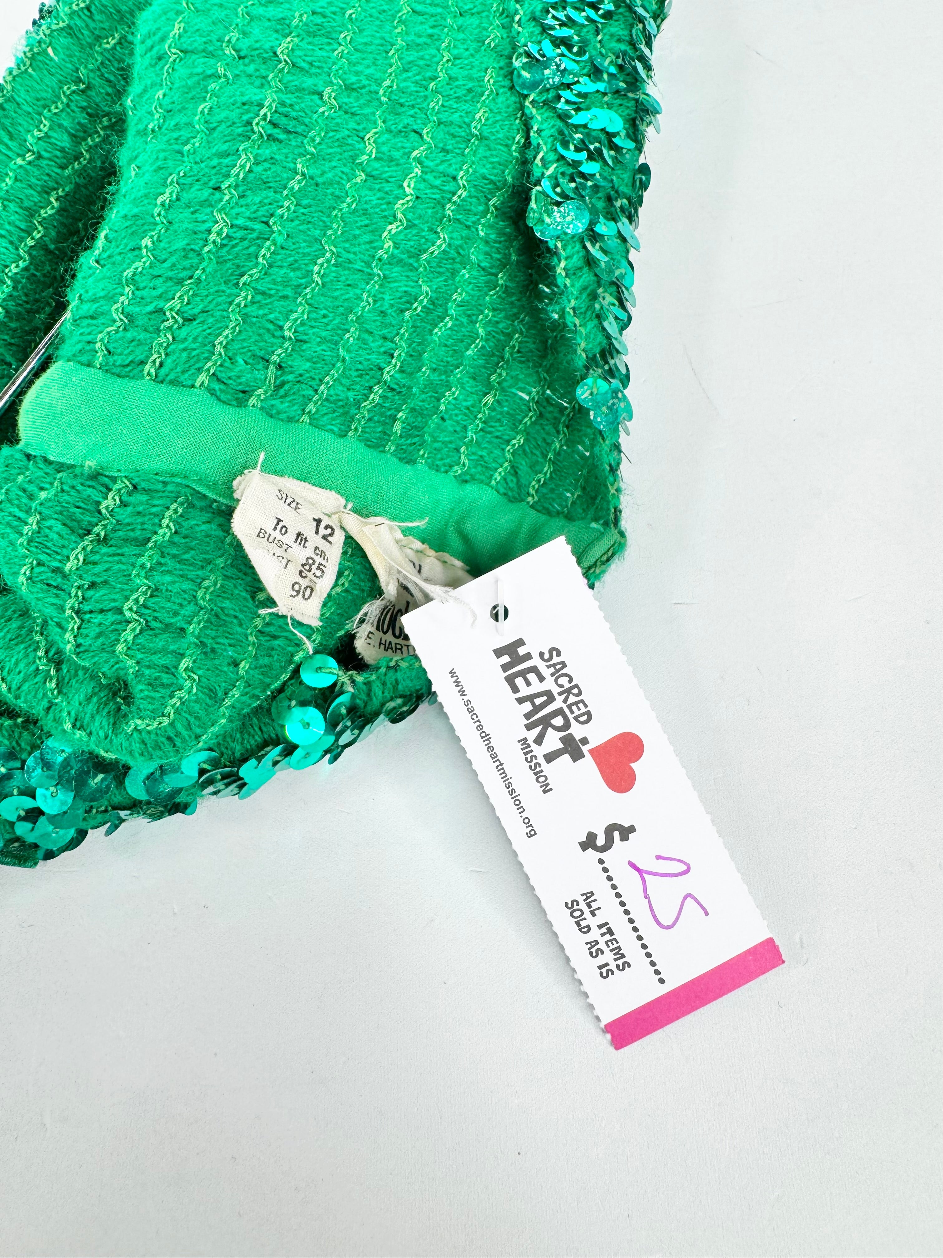 Brian Rochford Emerald Green Sequin Top - AU12