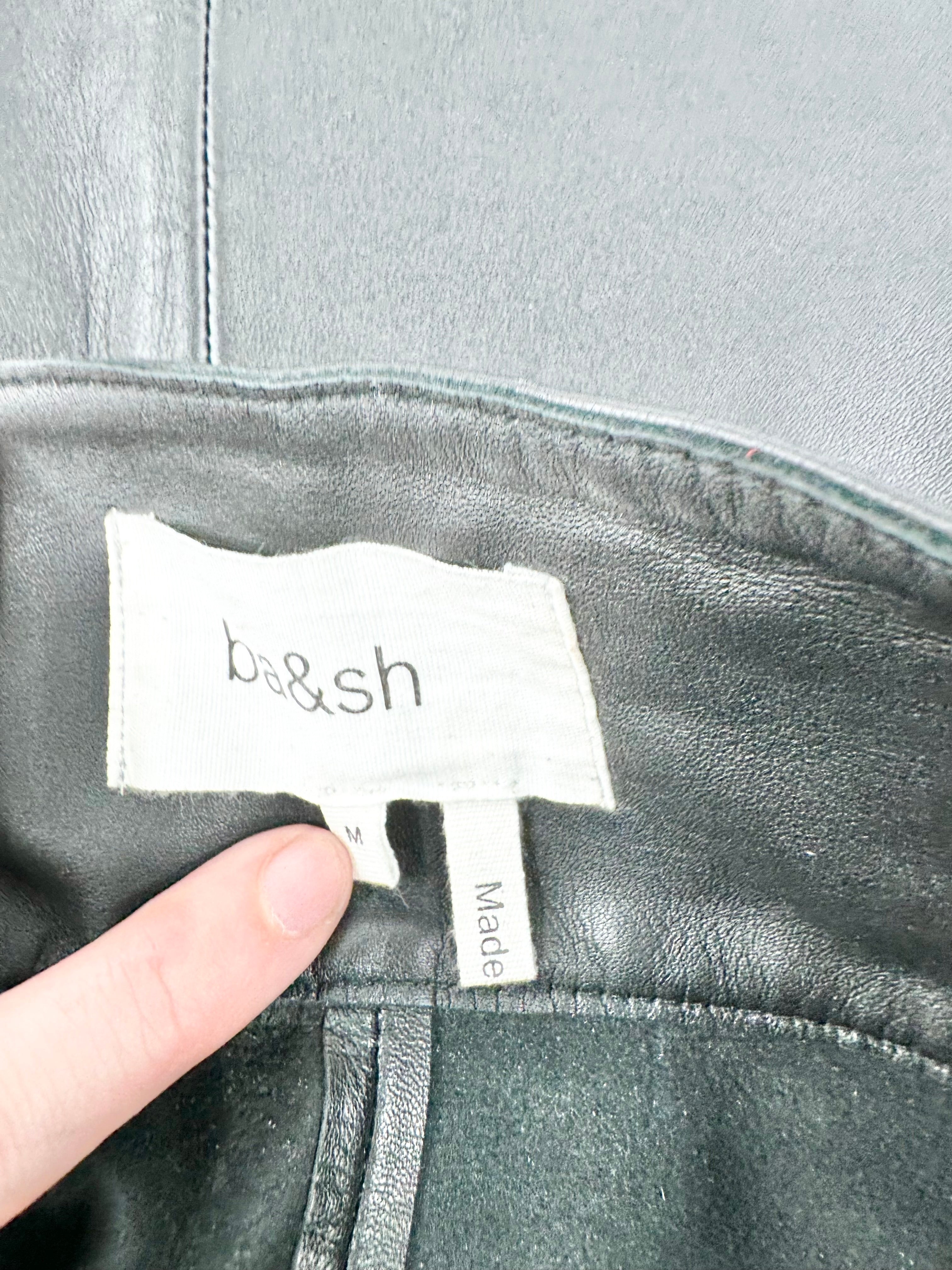 Ba&sh 'Phanie' Black Leather Wrap Skirt - AU10