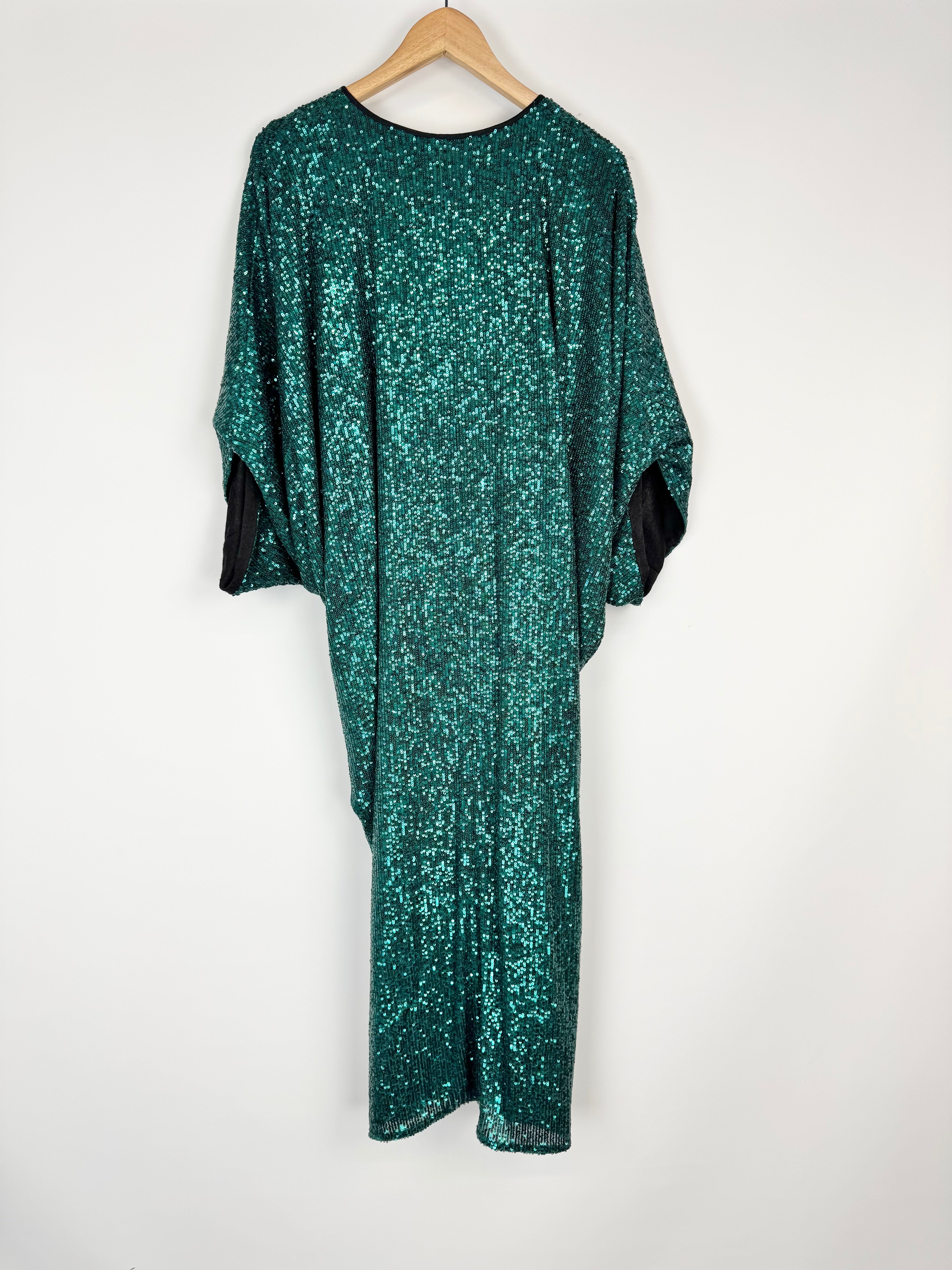 concept A trois 'Butterfly' Emerald Green Sequins Dress - AU10/12