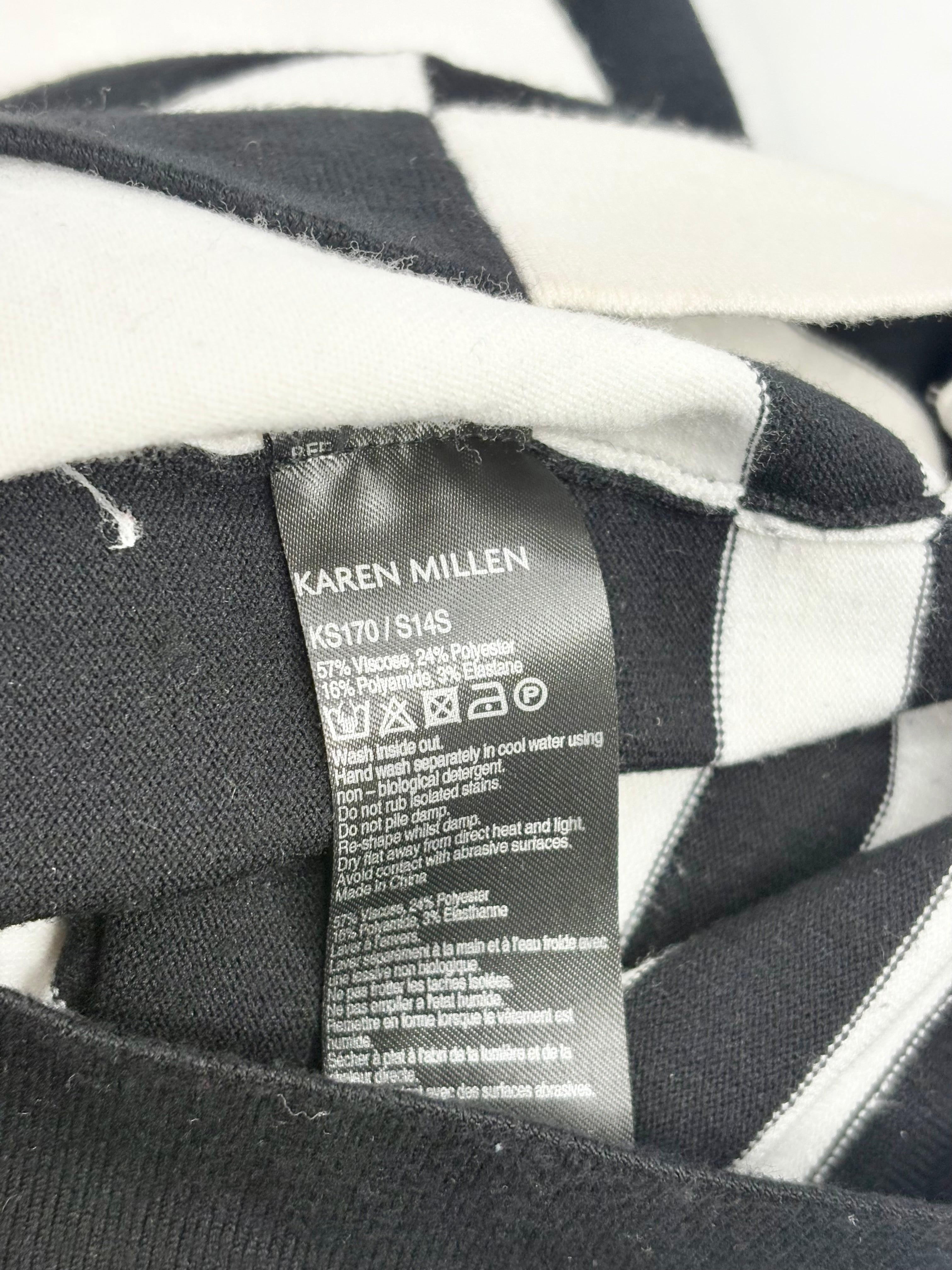 Karen Millen Black & White Block Bodycon Dress - AU10