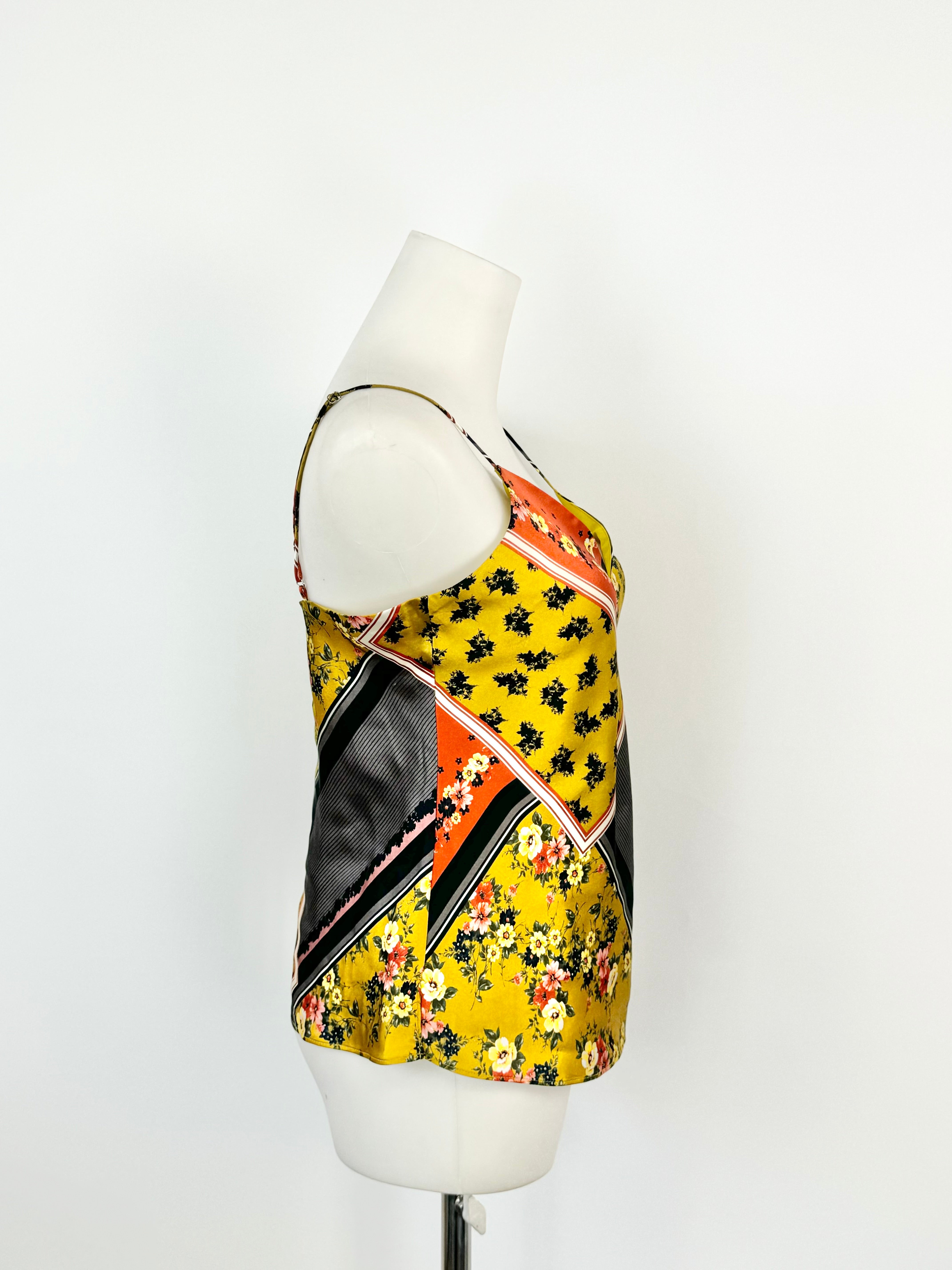 Cami NYC Chartreuse Floral Silk Camisole - AU8