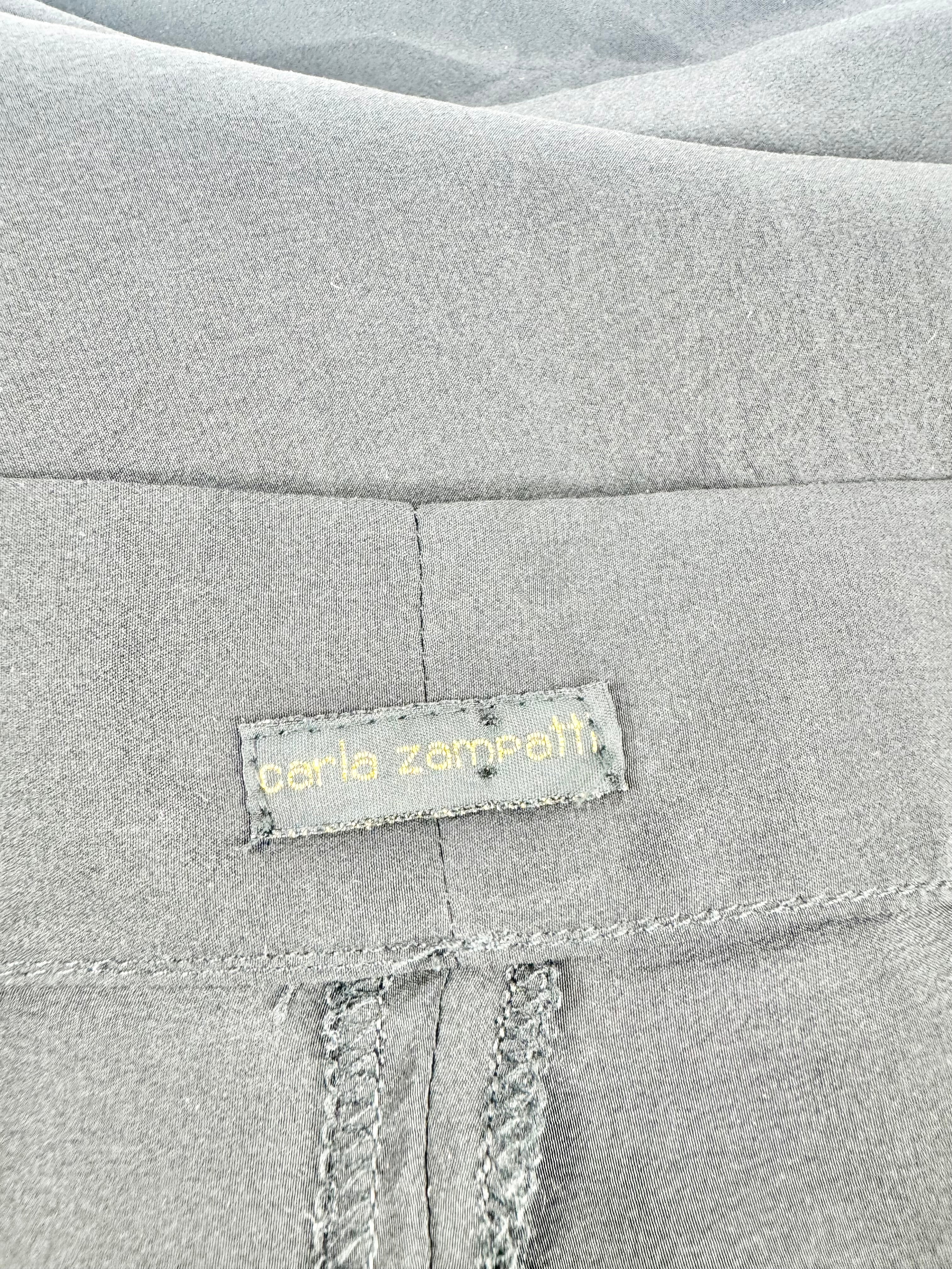 Carla Zampatti Black Silk Wide Waist Slacks - AU12