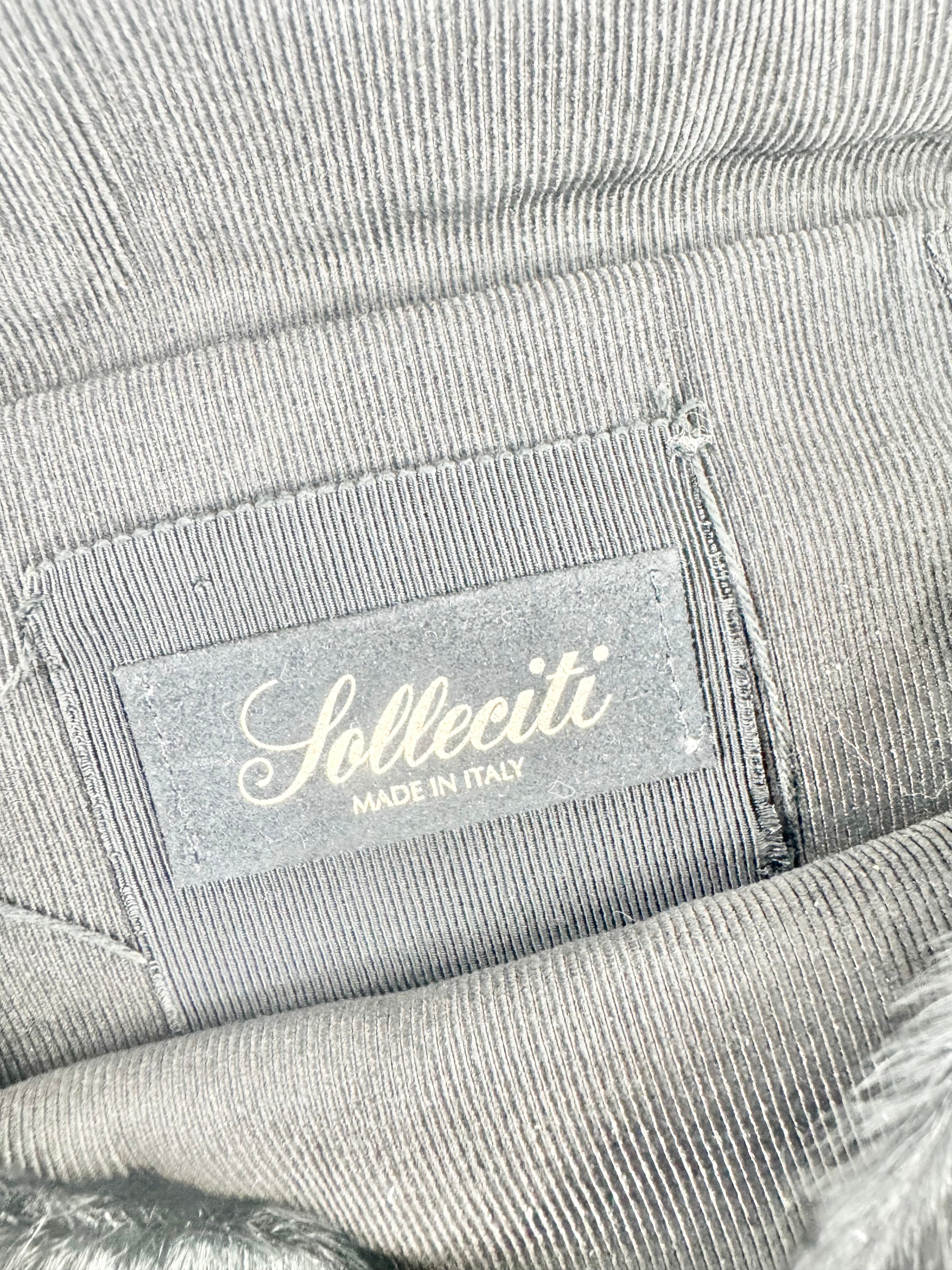 Solleciti Black Fur Bag with Silver Beading