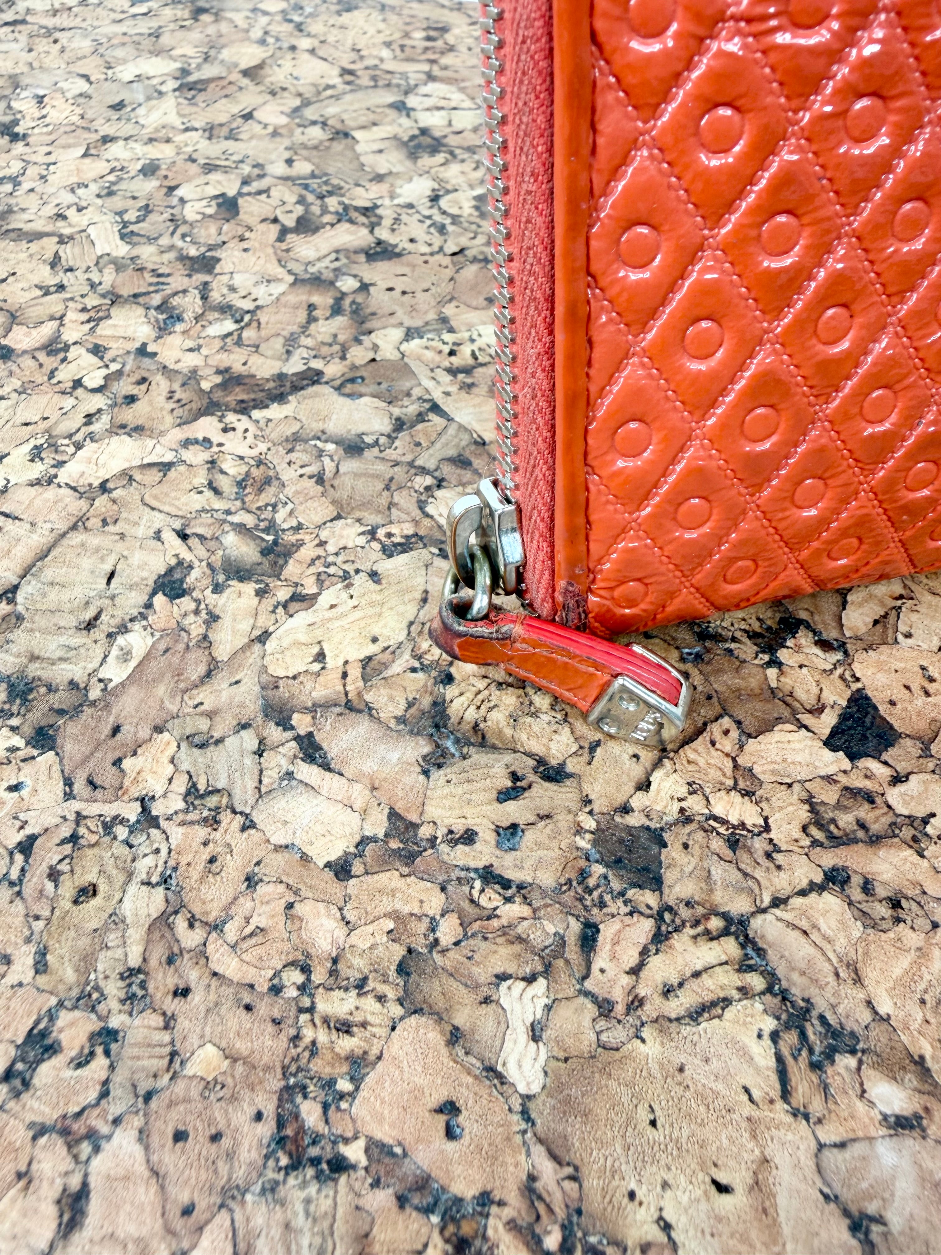 Tod's Patent Peach Leather Wallet