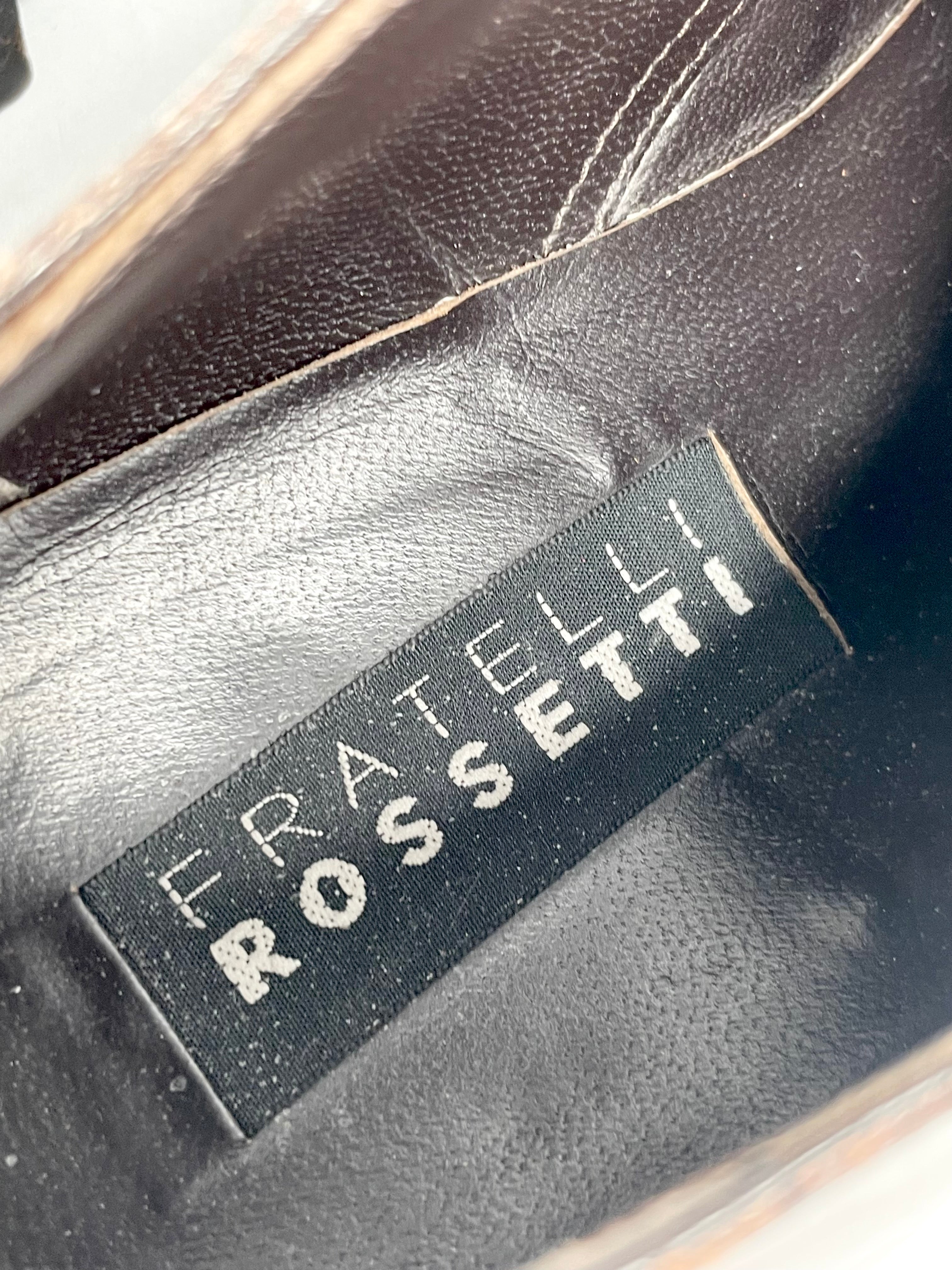 Fratelli Rossetti Chestnut Leather Wing-Top Dress Shoes - EU38.5
