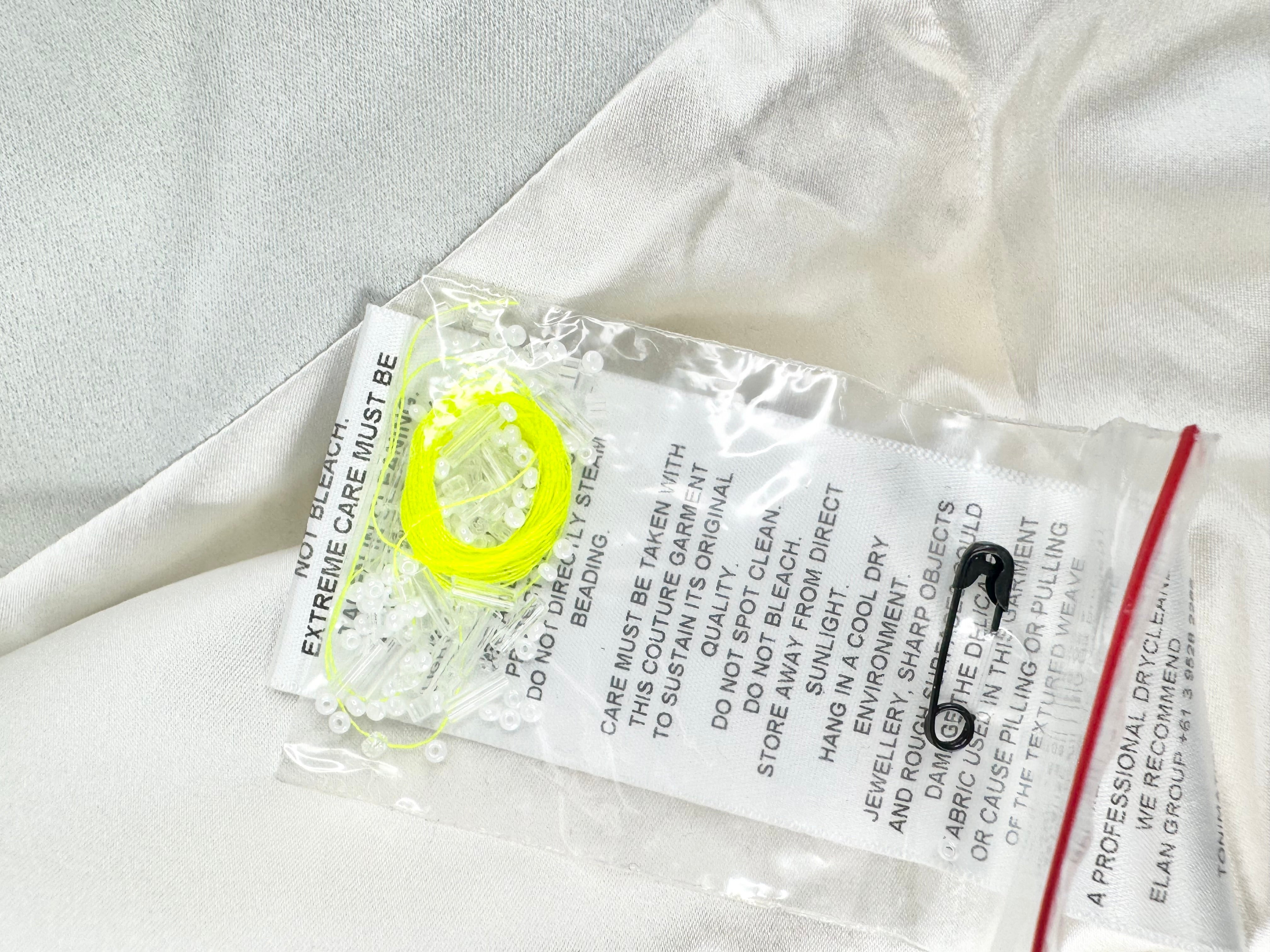 Maticevski 'Application' Ice Blue & Lime Green Beaded Panel Dress - AU8