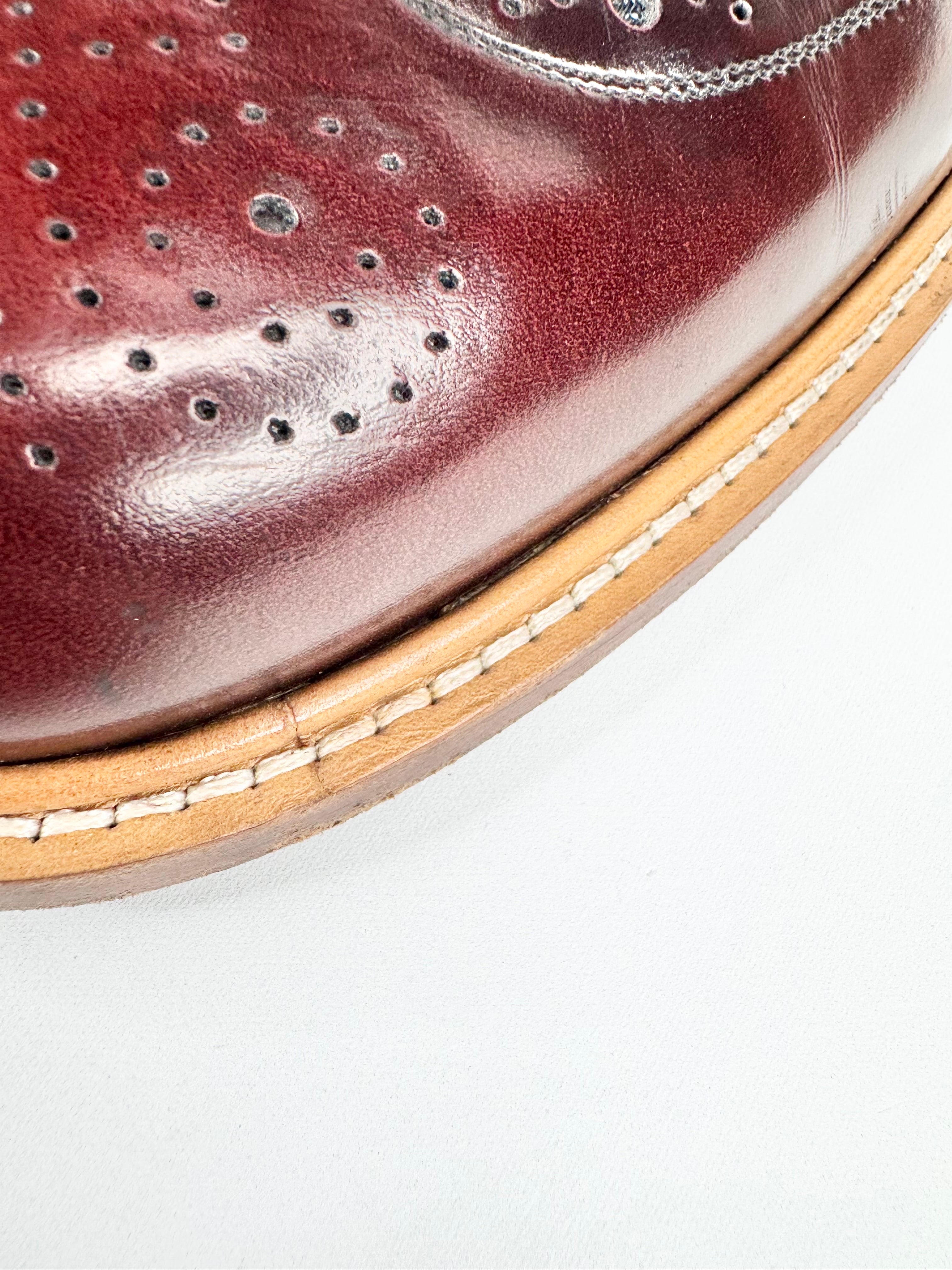 Louis Vuitton 'Voltaire' Denim & Burgundy Leather Derby Shoes - EU43