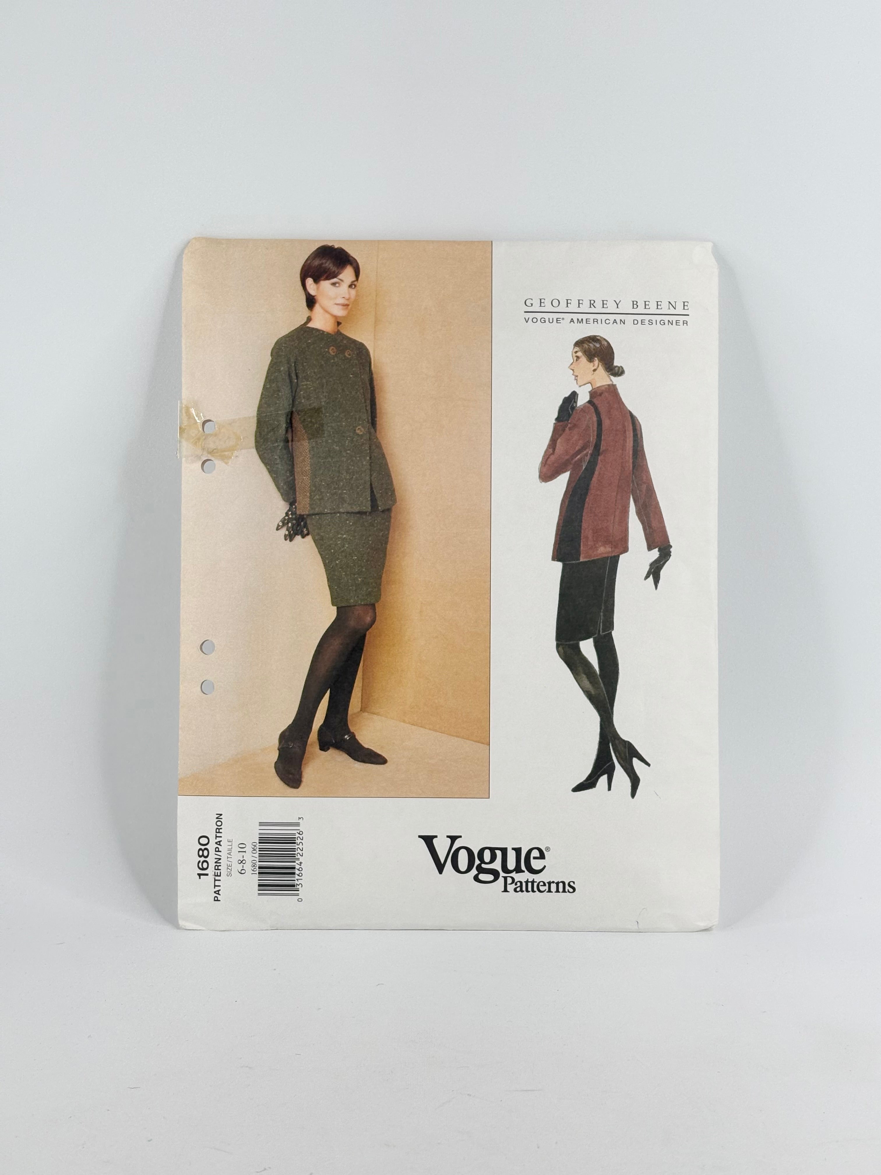 Vogue American Designer Geoffrey Beene Jacket & Skirt: No. 1680 - Size 6/10