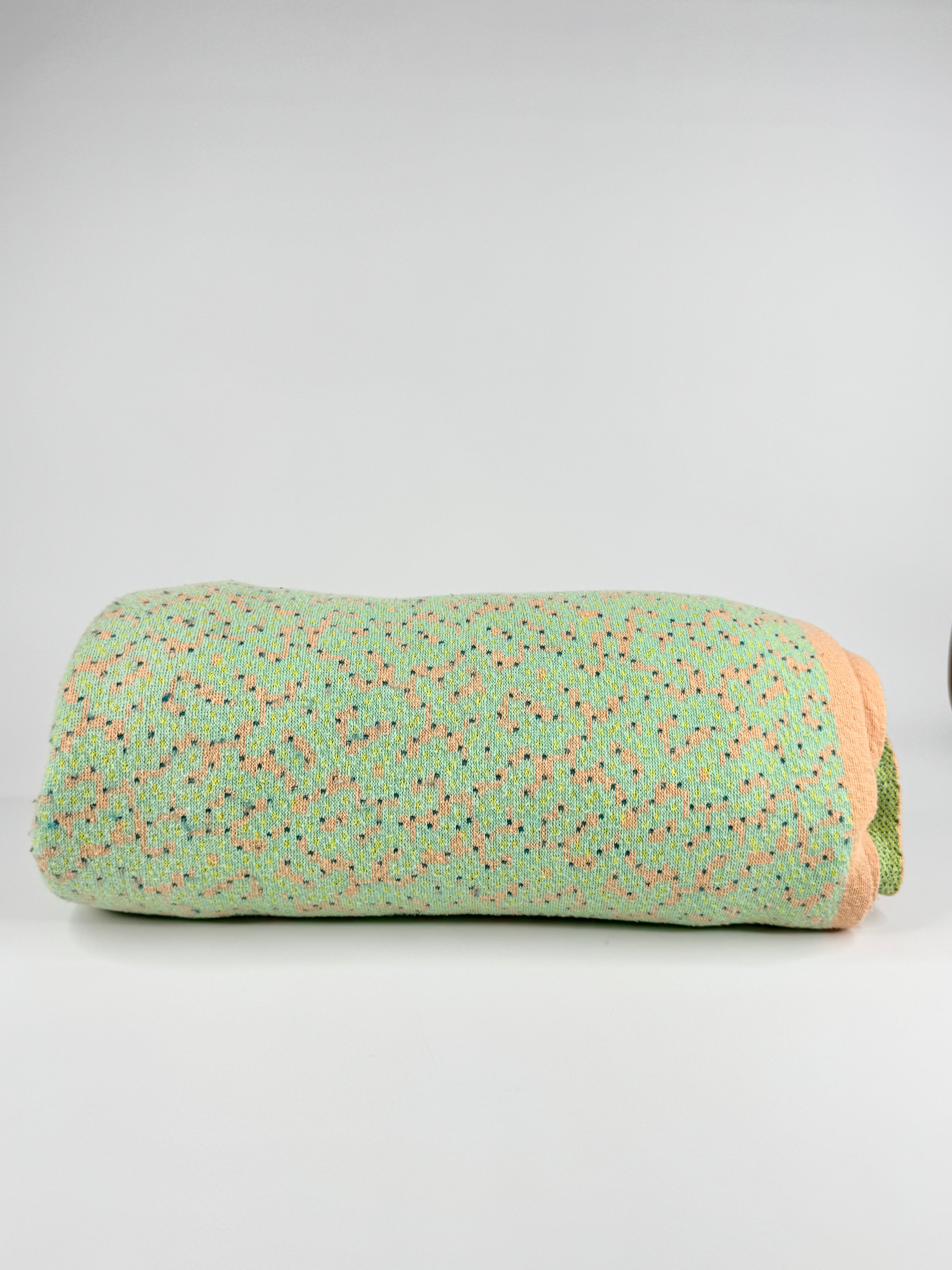 Zuzunaga Lime Green & Orange Patterned Cotton Blanket