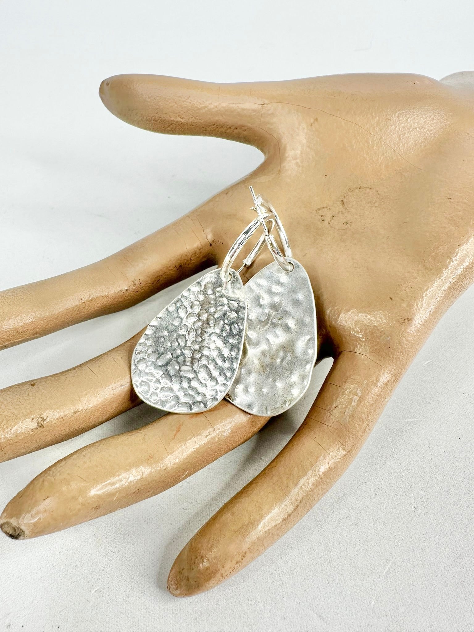 MFW Silver Bashed Metal Earrings