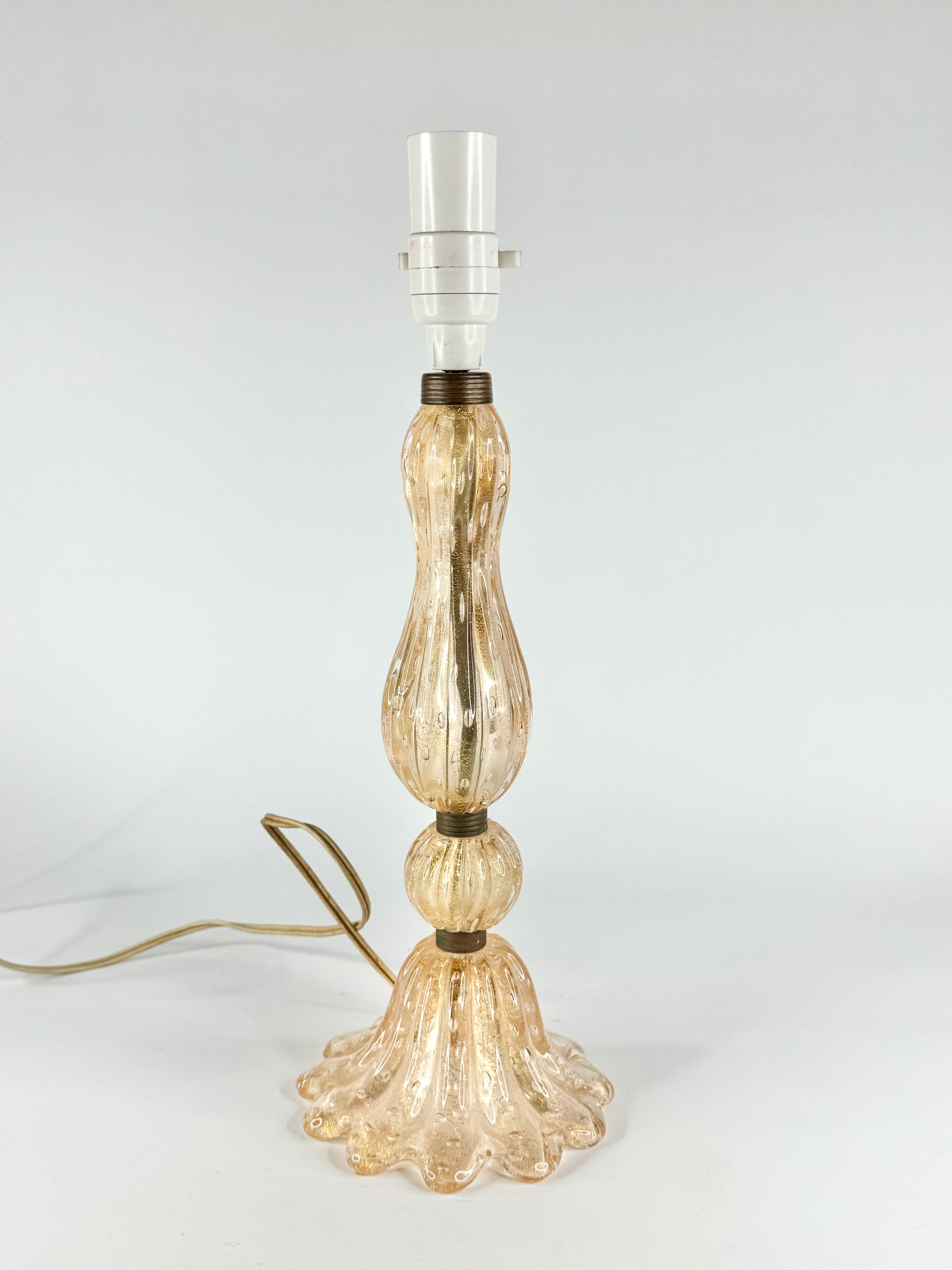 Vintage Murano Gold Speckle Glass Lamp