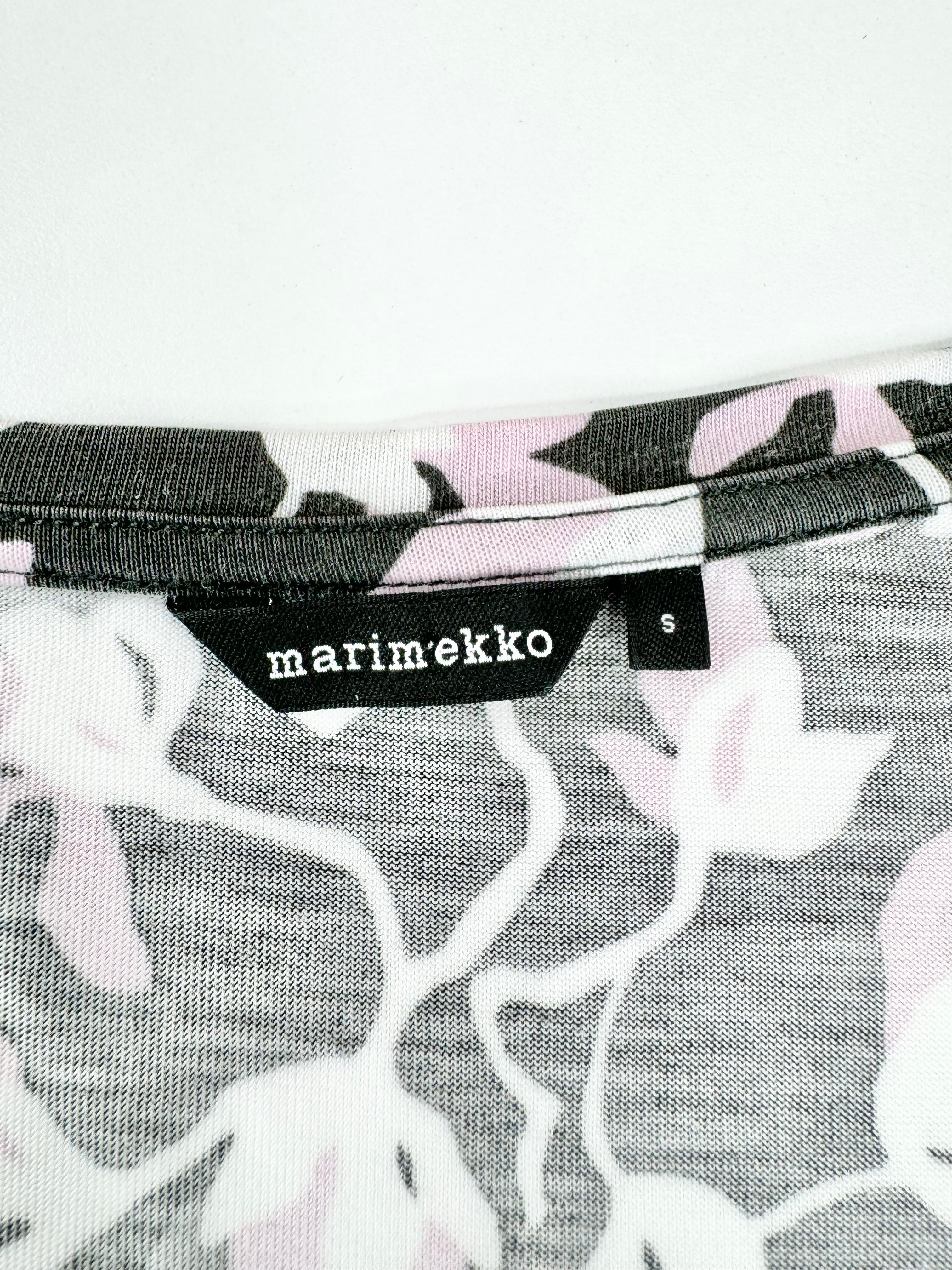 Marimekko 'Katleija' Pattern Soft Grey T-Shirt - AU8