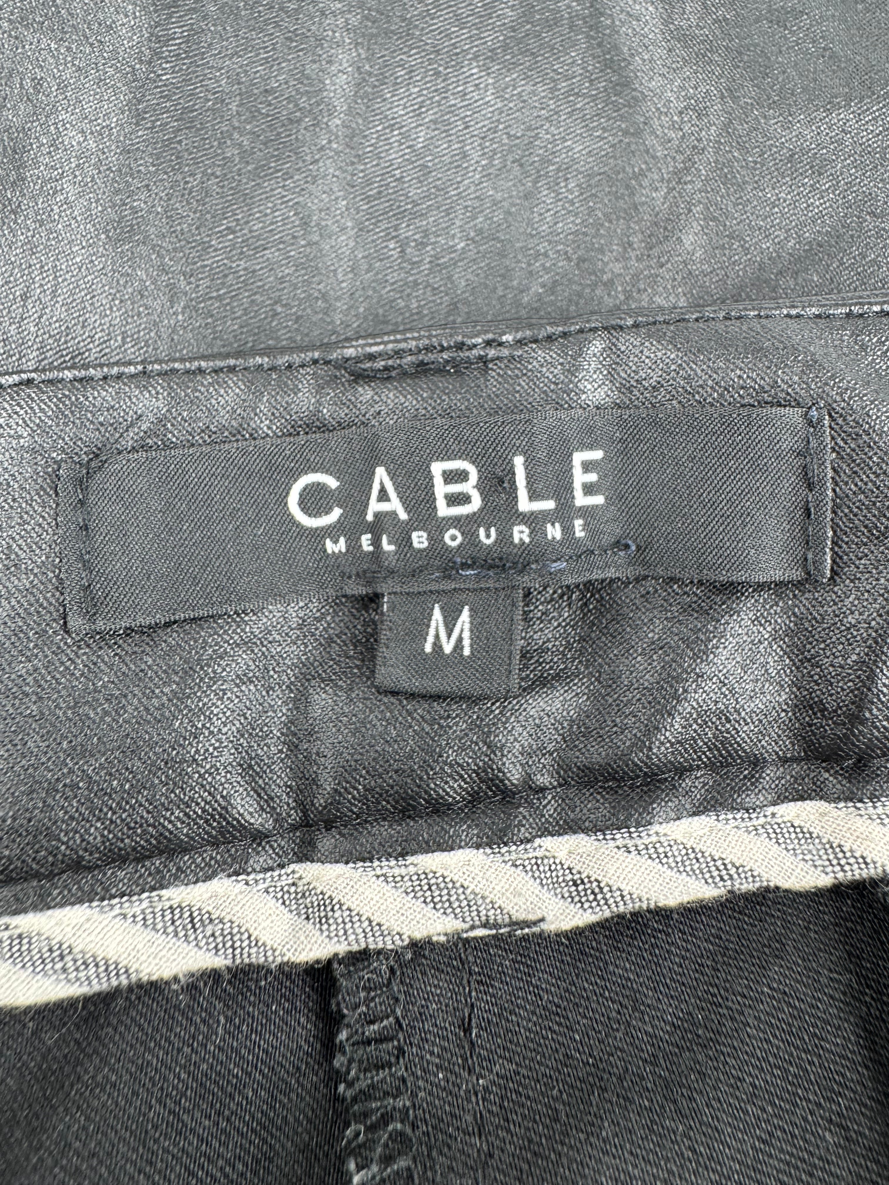 Cable Melbourne Black Waxed Skinny Trousers - AU10