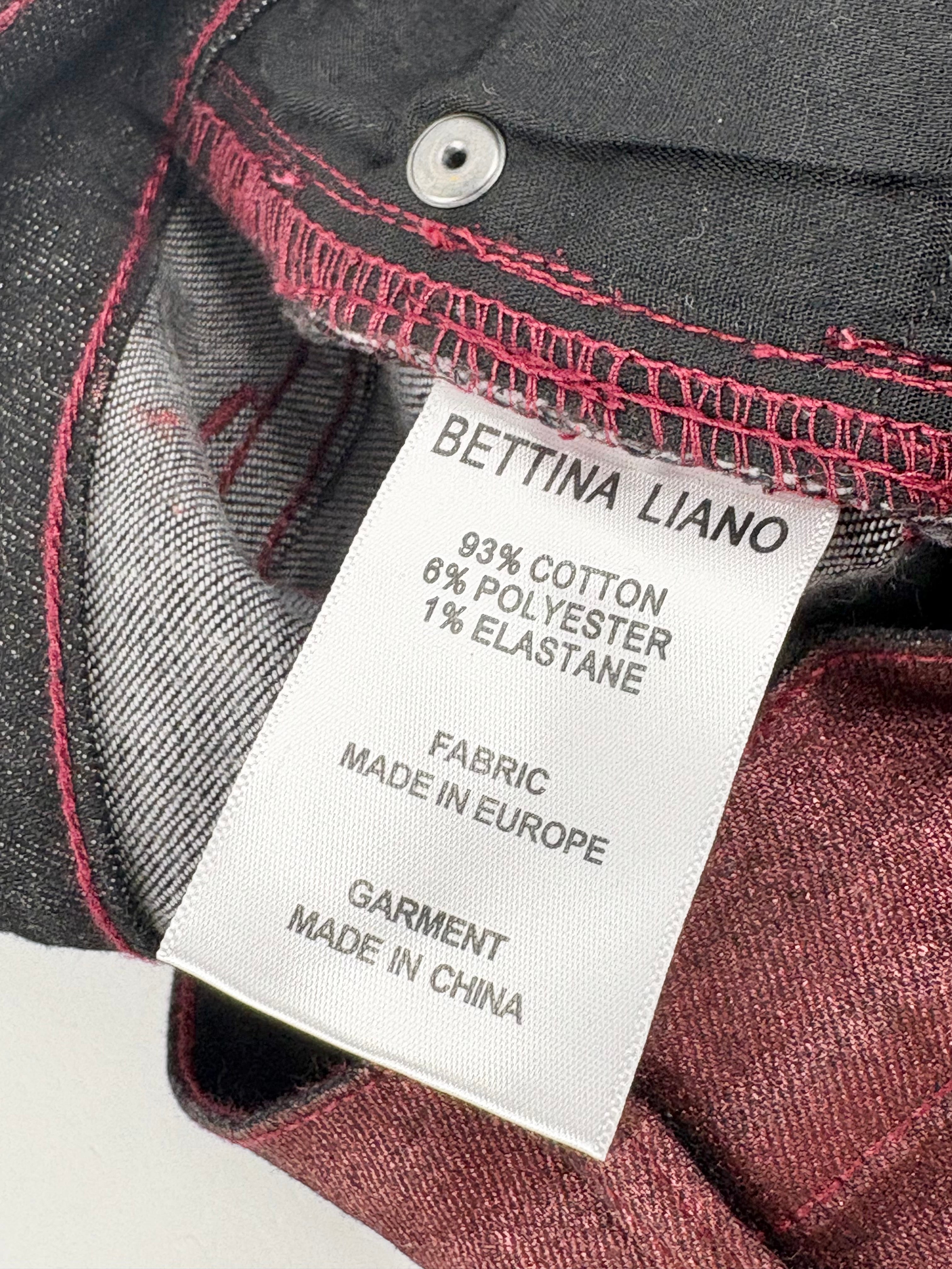 Bettina Liano Red Tinsle Coated 'OJ' Leggings - W26