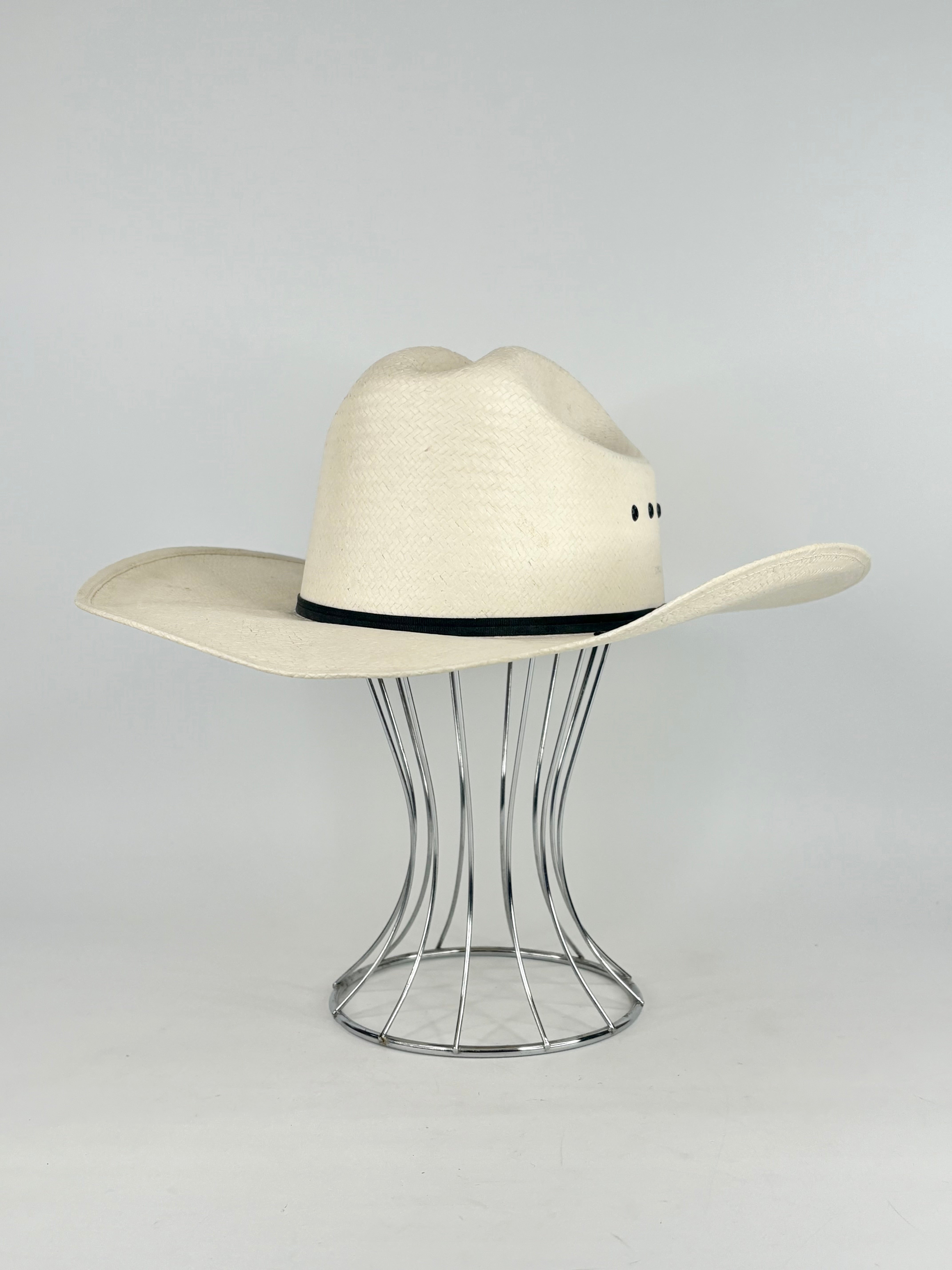 Formosan Vintage White Straw Texan Hat