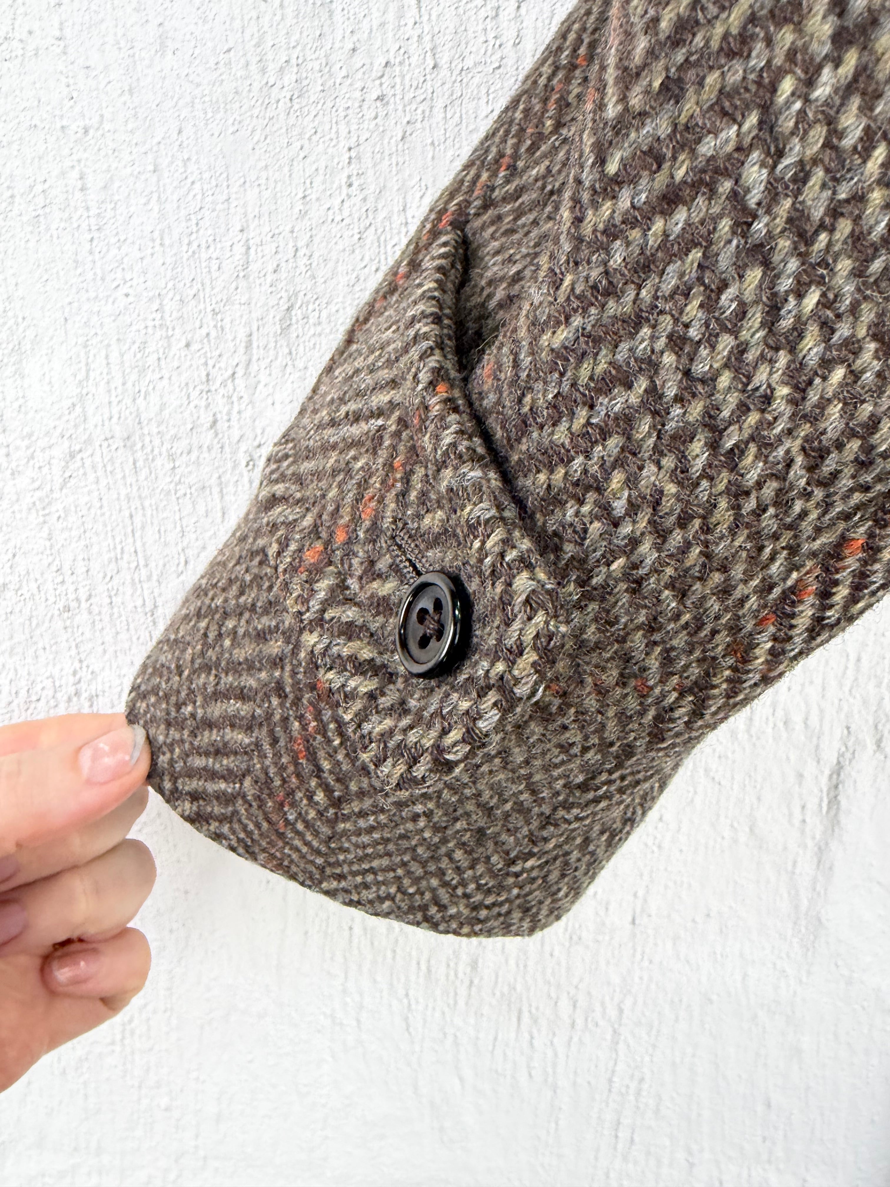 Vintage Aquascutum Herringbone Scottish Tweed Coat - AU12