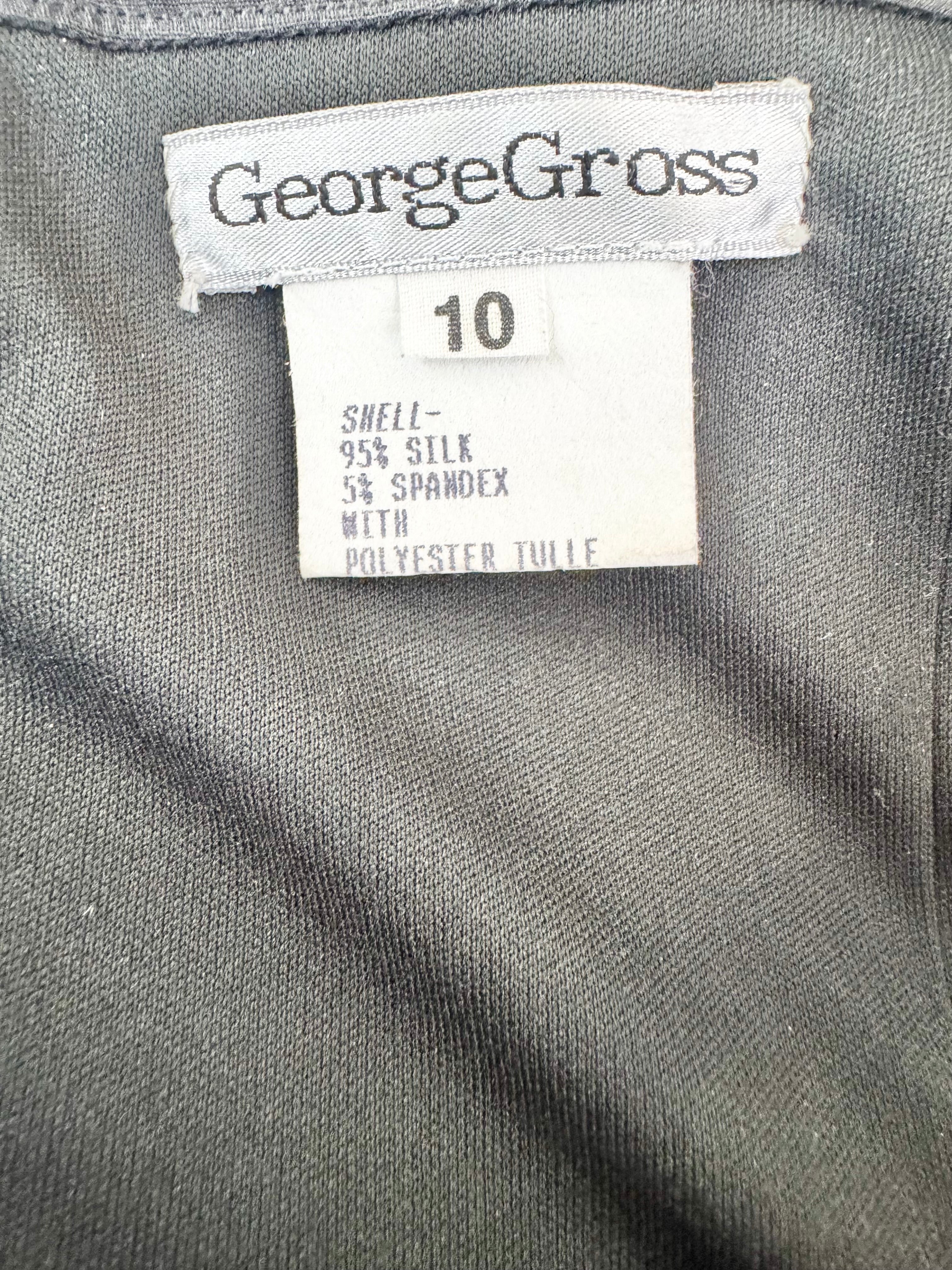 George Cross Black Beaded Maxi Cocktail Dress - AU10