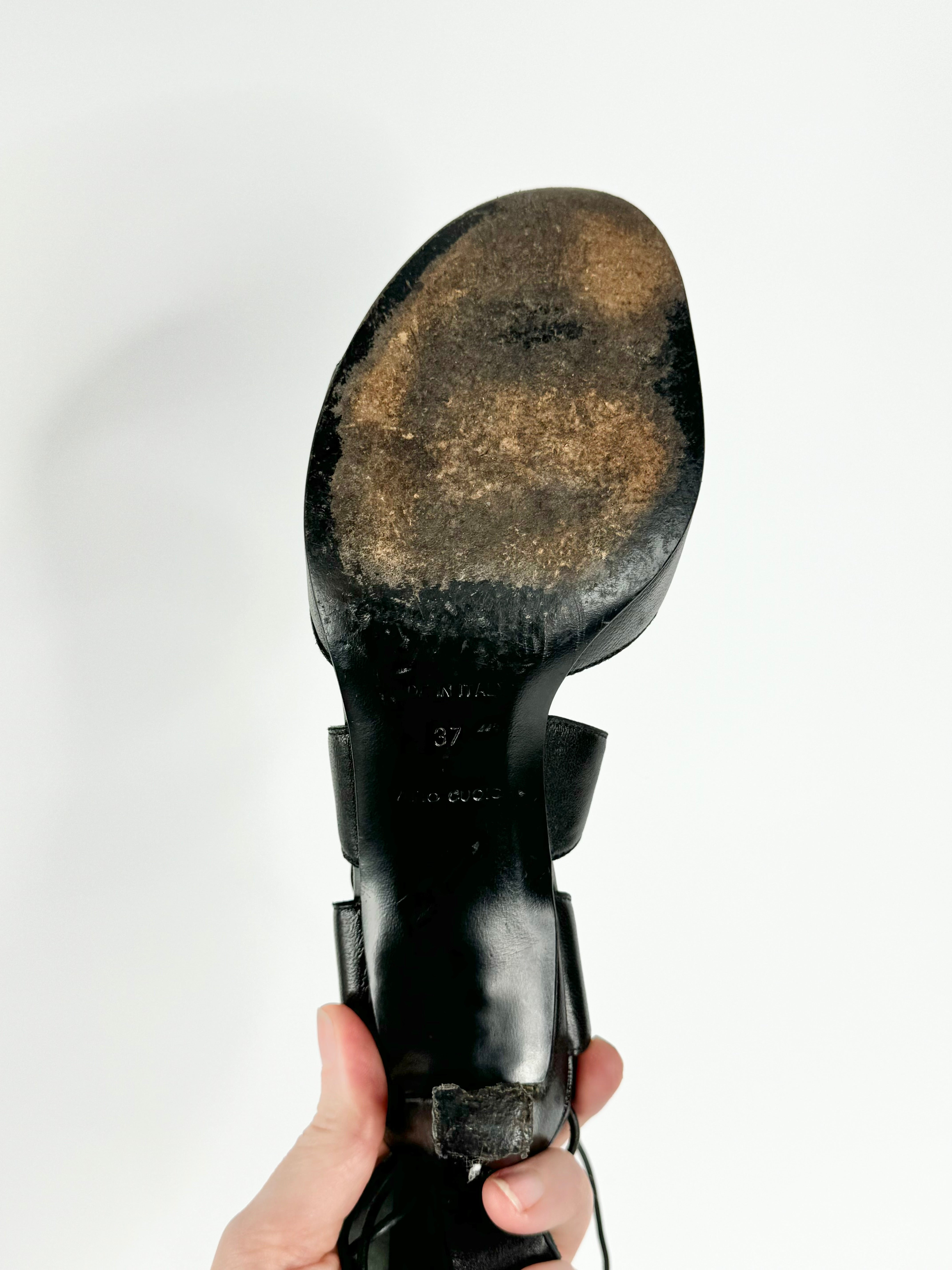 Helmut Lang Black Wrap Sandals - EU37