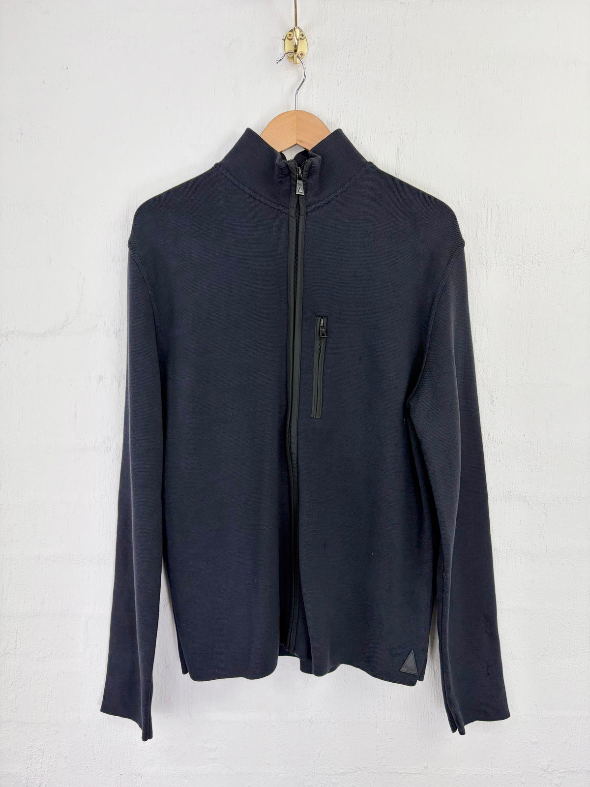 Aztech Black Wool Technical Zippered Jumper - L