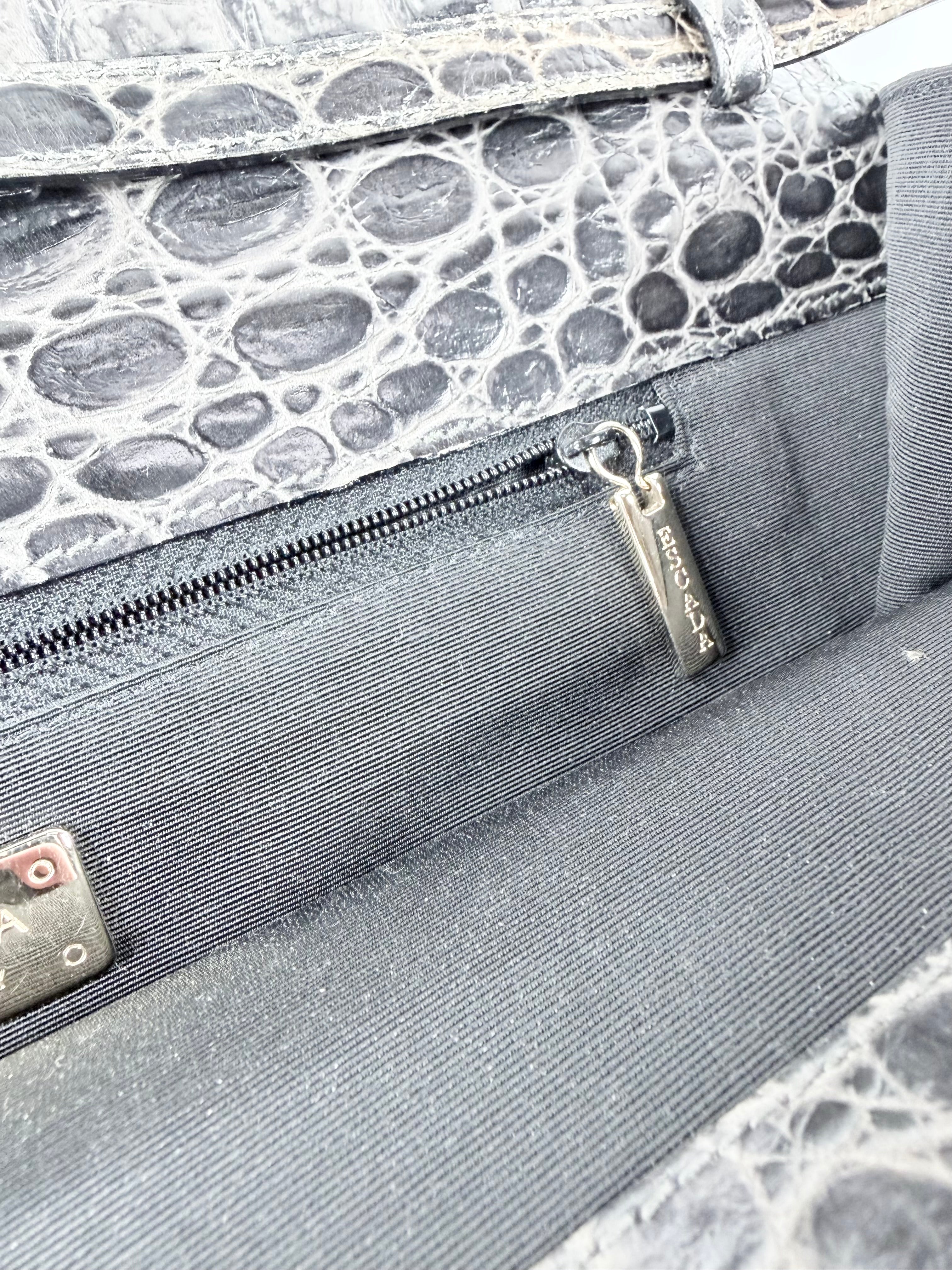 Escada Croc Textured Cross Body Bag