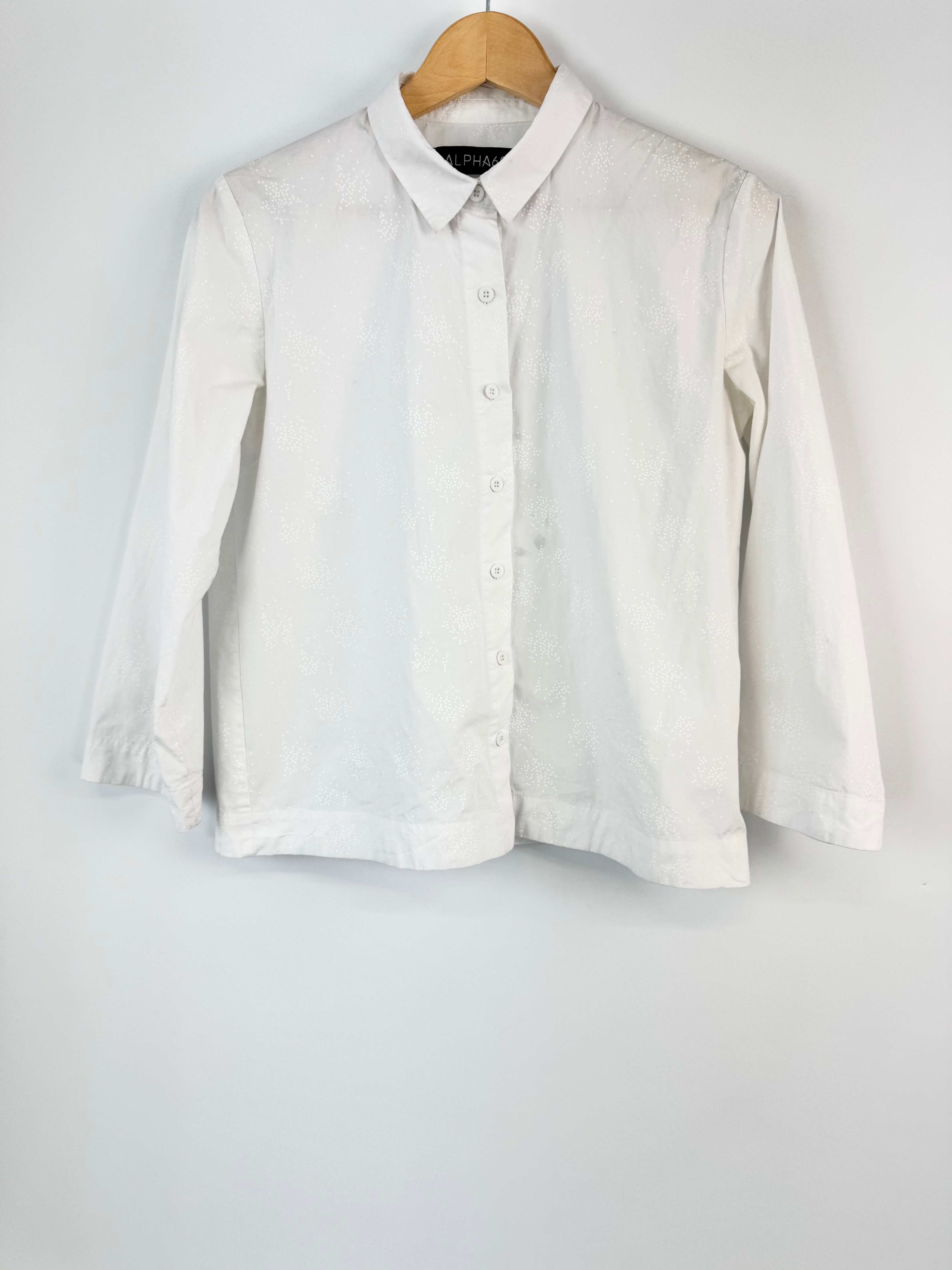 MFW Alpha 60 White Speckle Cotton Shirt - AU6/8